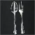 Sølvbestik dobbelt riflet.