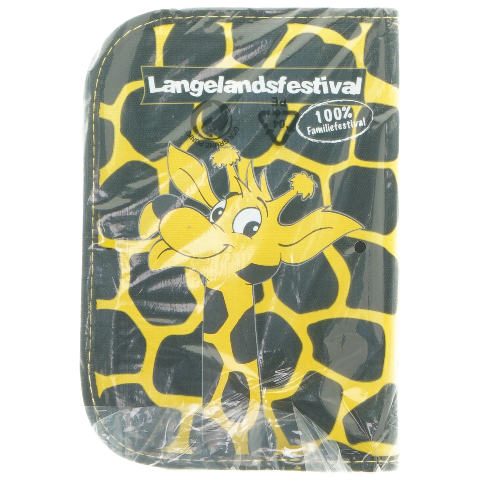 Opbevaringsmappe med girafmotiv fra Langelandsfestival (str. 19,5x13 cm)