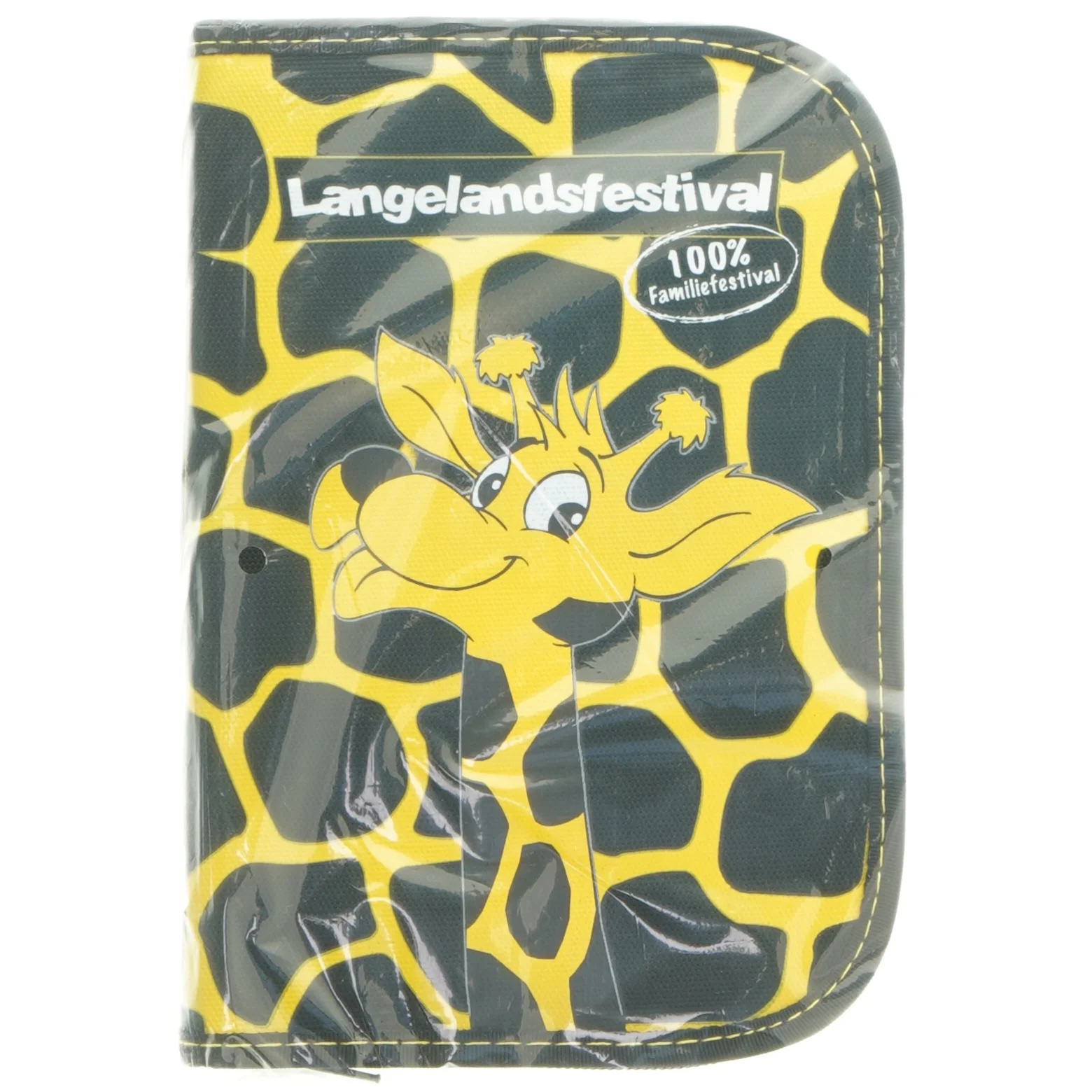 Opbevaringsmappe med girafmotiv fra Langelandsfestival (str. 19,5x13 cm)
