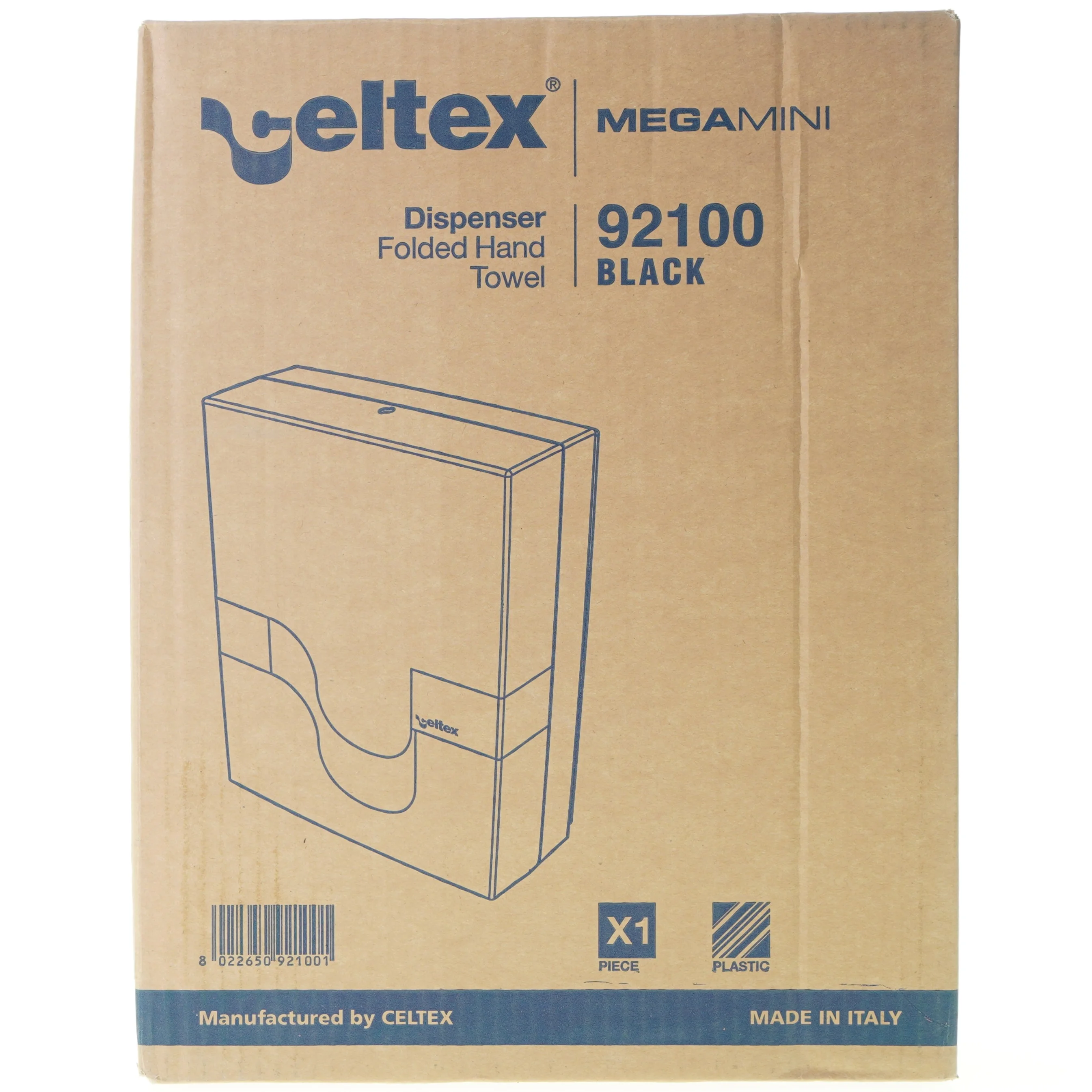 Dispenser folded hand towel mega mini 9 2 1 0 0 black fra Celtex (str. 36 x 28 x 12 cm)