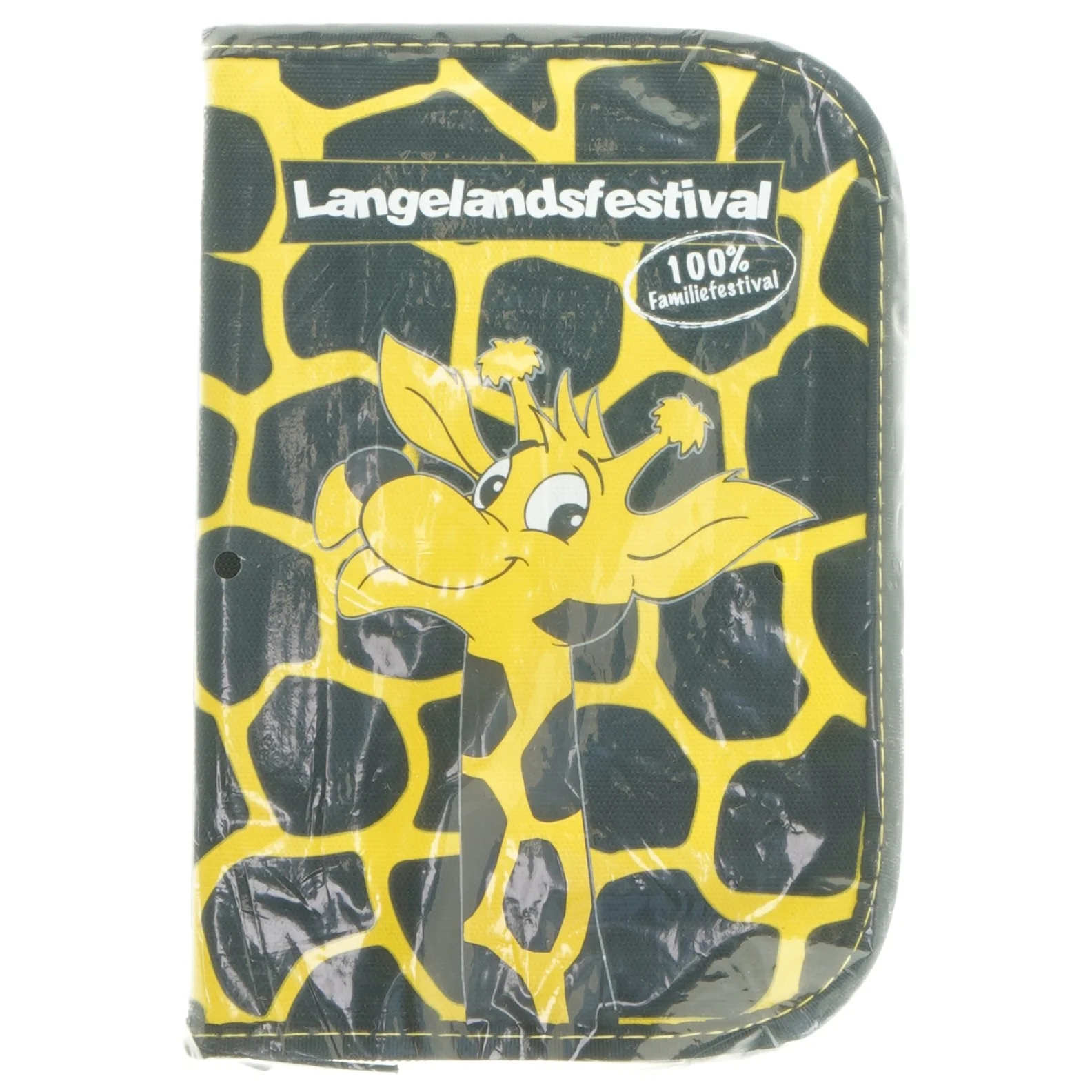 Opbevaringspung med giraffmotiv fra Langelandsfestival (str. 19,5x13 cm)