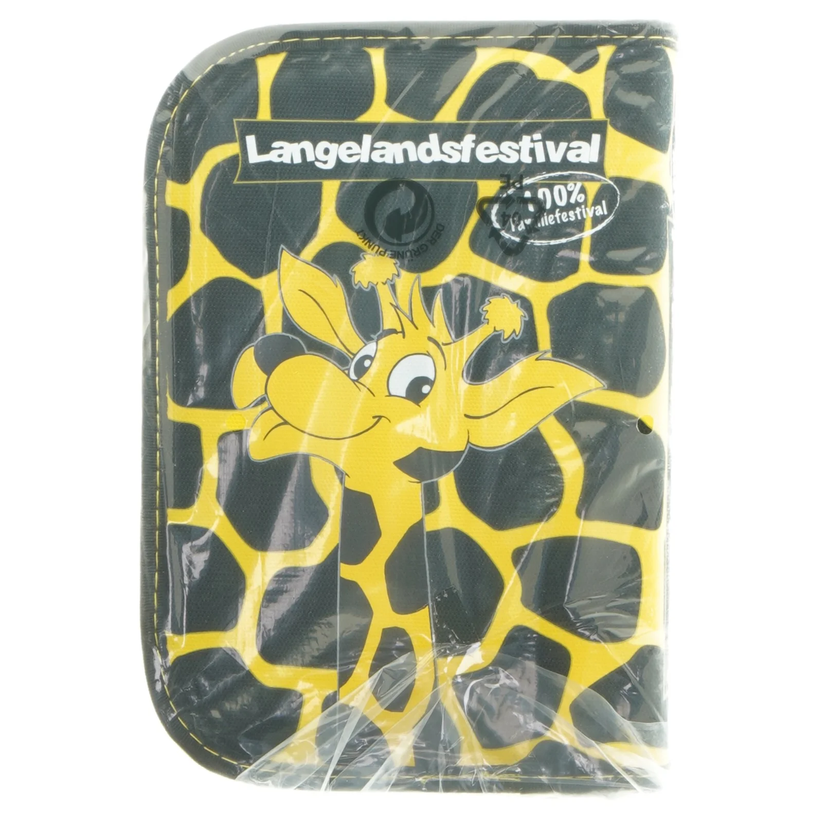 Opbevaringspung med giraffmotiv fra Langelandsfestival (str. 19,5x13 cm)