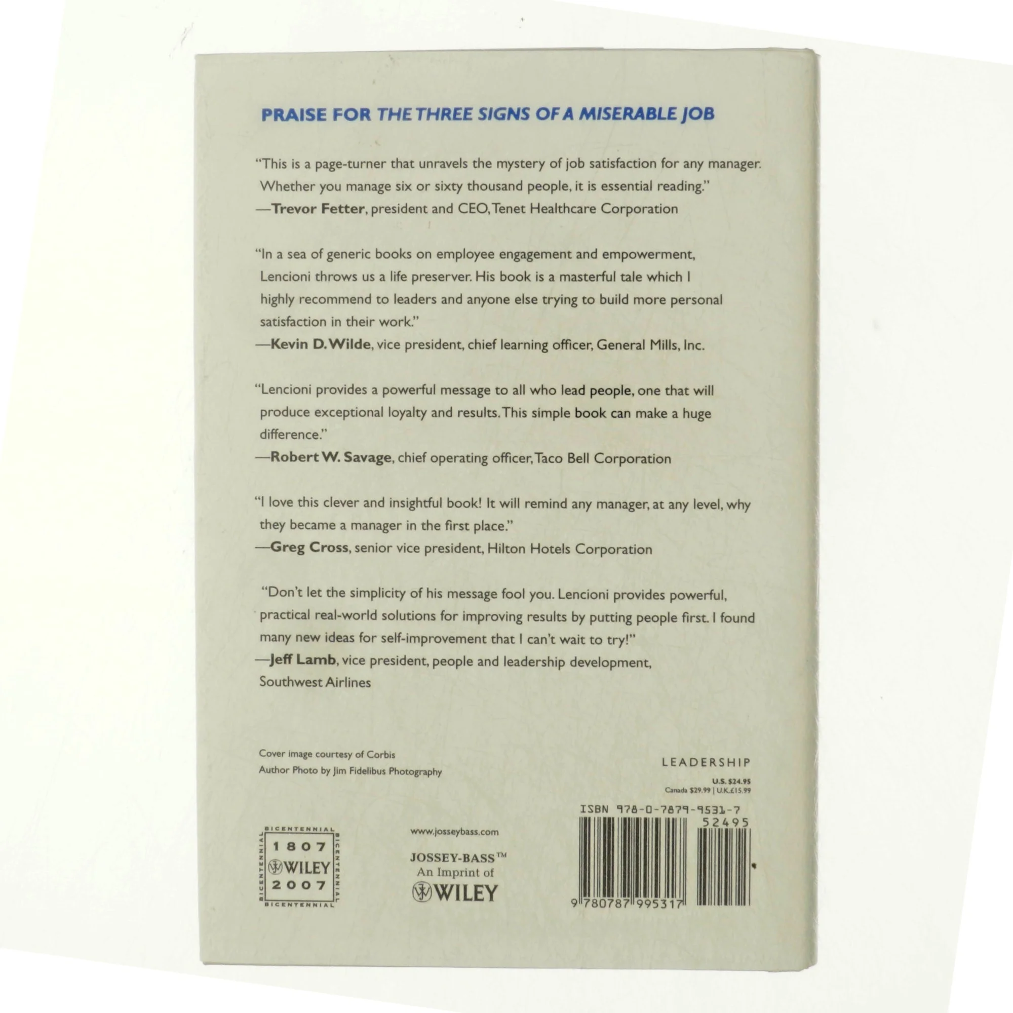 The Three Signs of a Miserable Job af Patrick M. Lencioni (Bog)