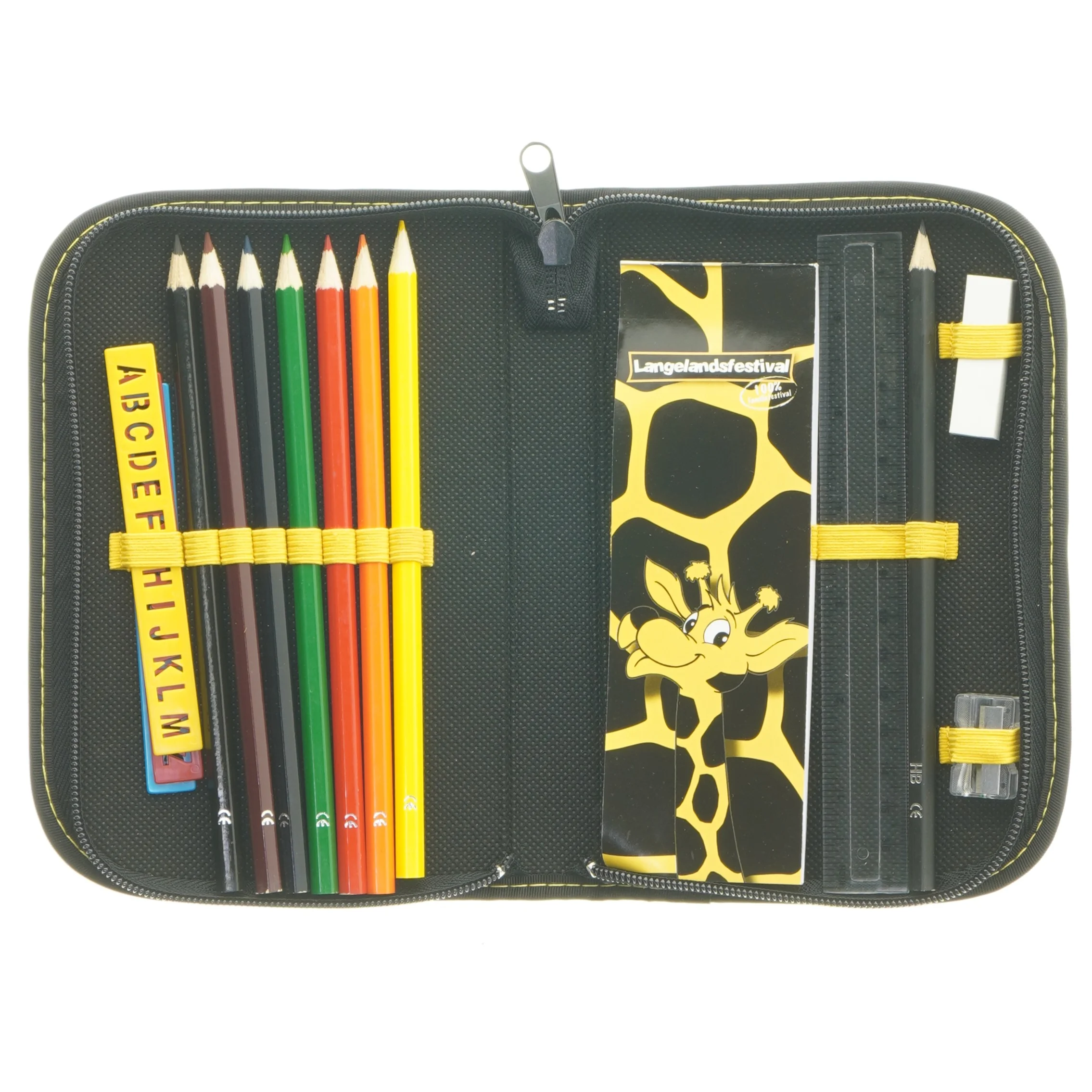 Penalhus med farveblyanter fra Langelandsfestival (str. 19,5x13 cm)