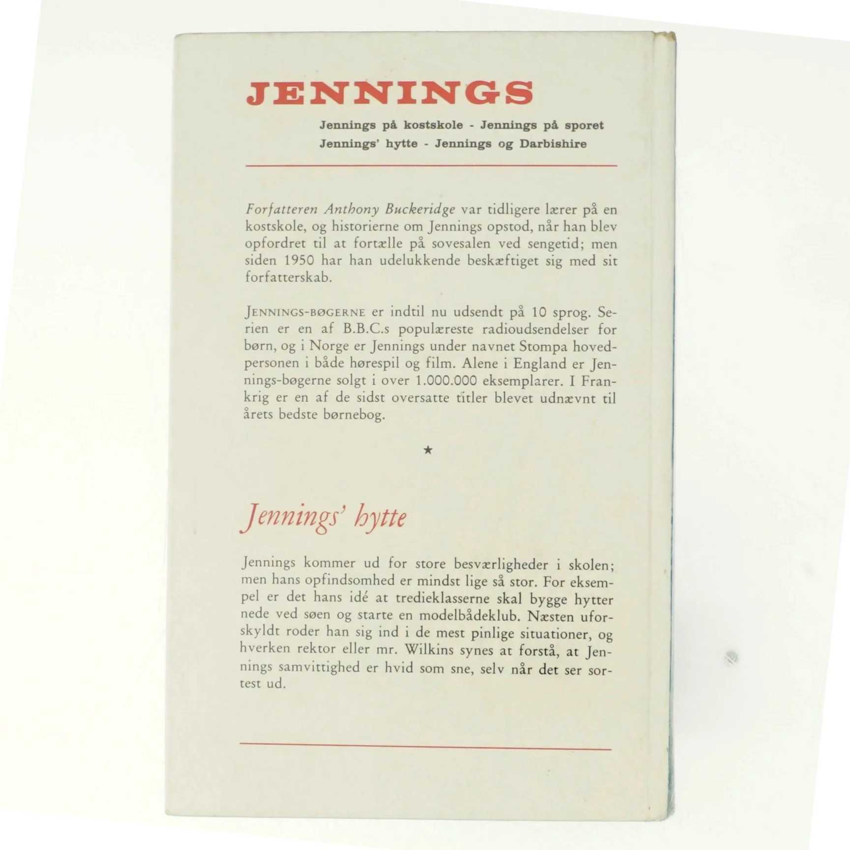 Jennings hytte af Anthony Buckeridge