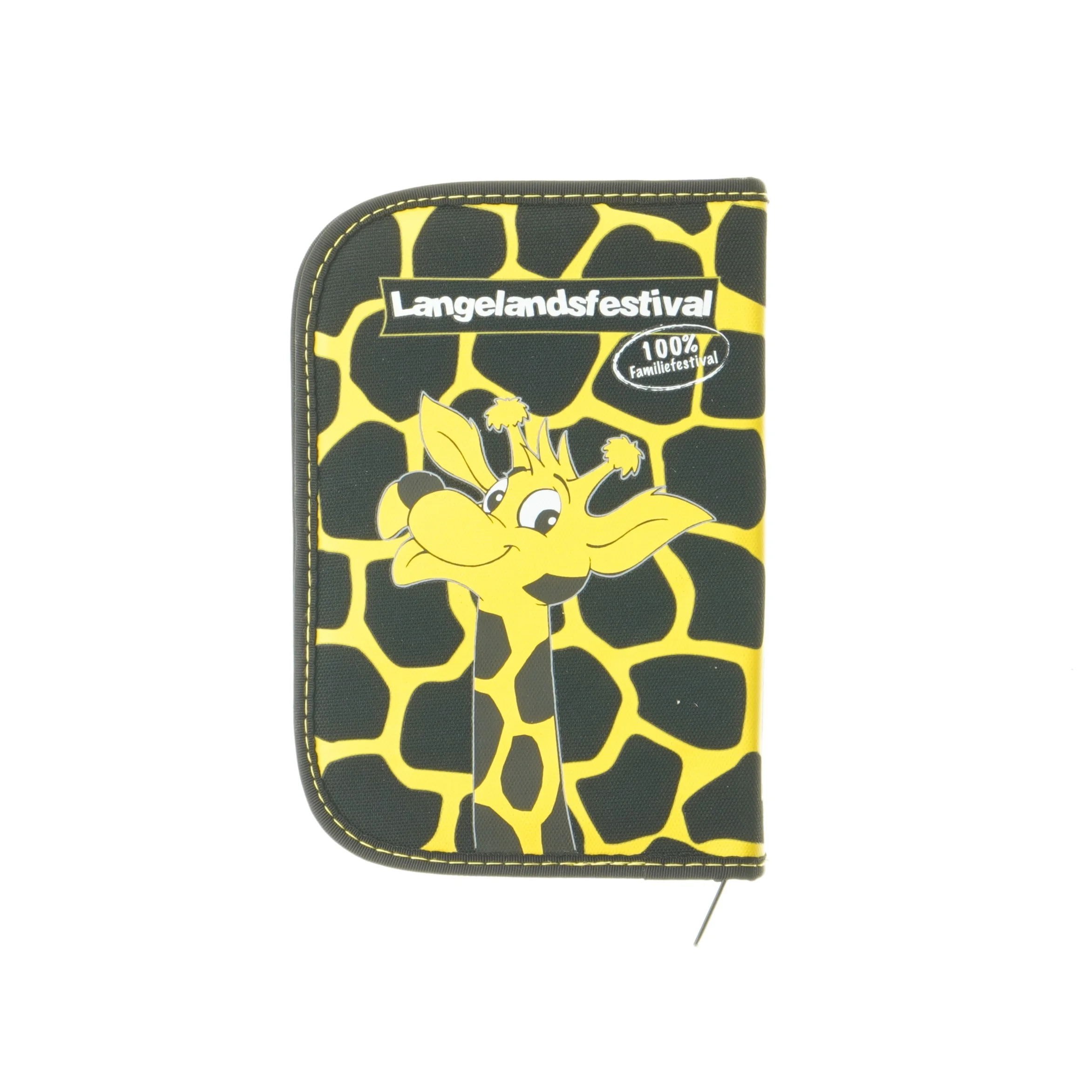 Sammenklappelig pung med girafmotiv fra Langelandsfestival (str. 19x13x2,5 cm)