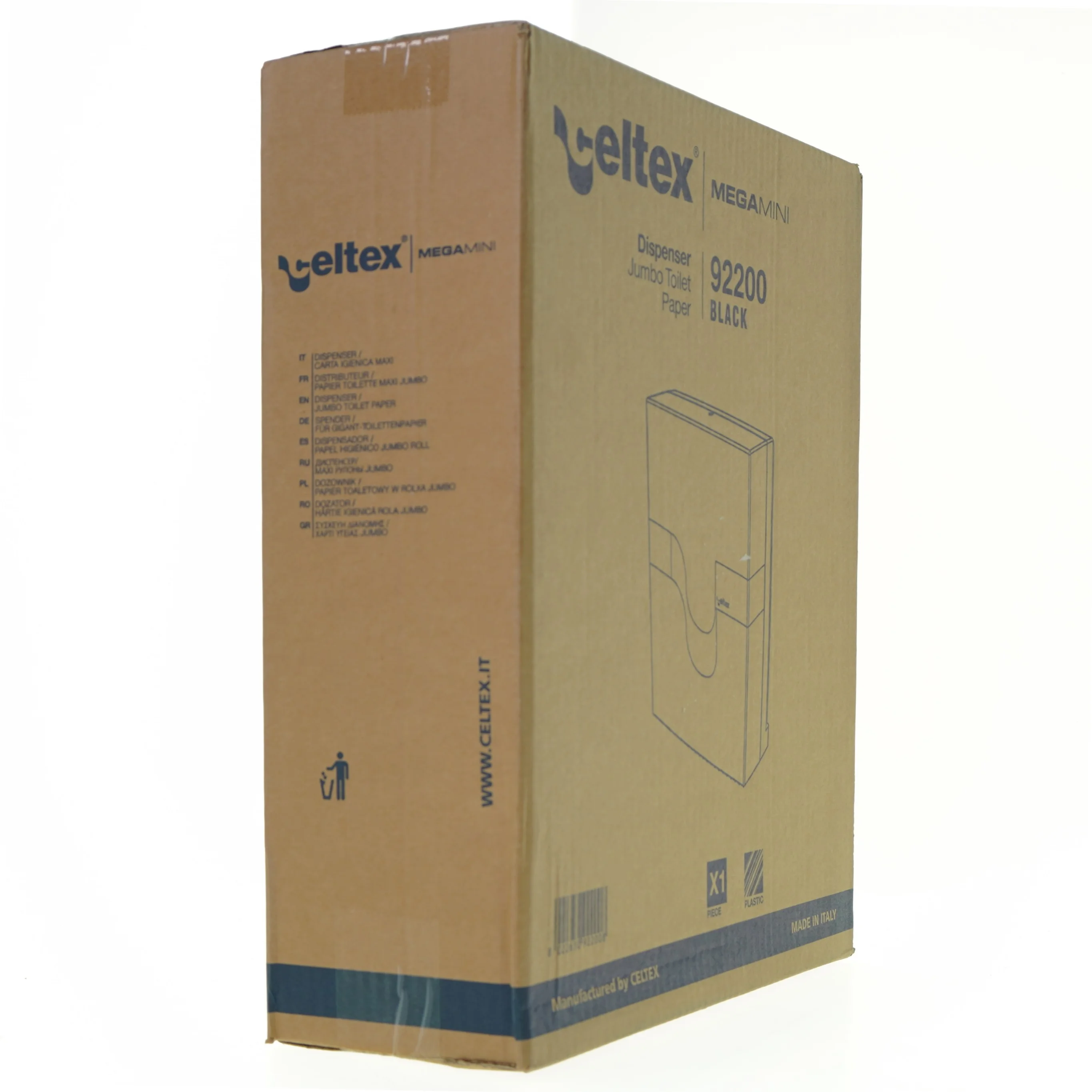 Dispenser jumbo toilet paper mega mini 92200 black fra Celtex (str. 39 x 33 x 13 cm)