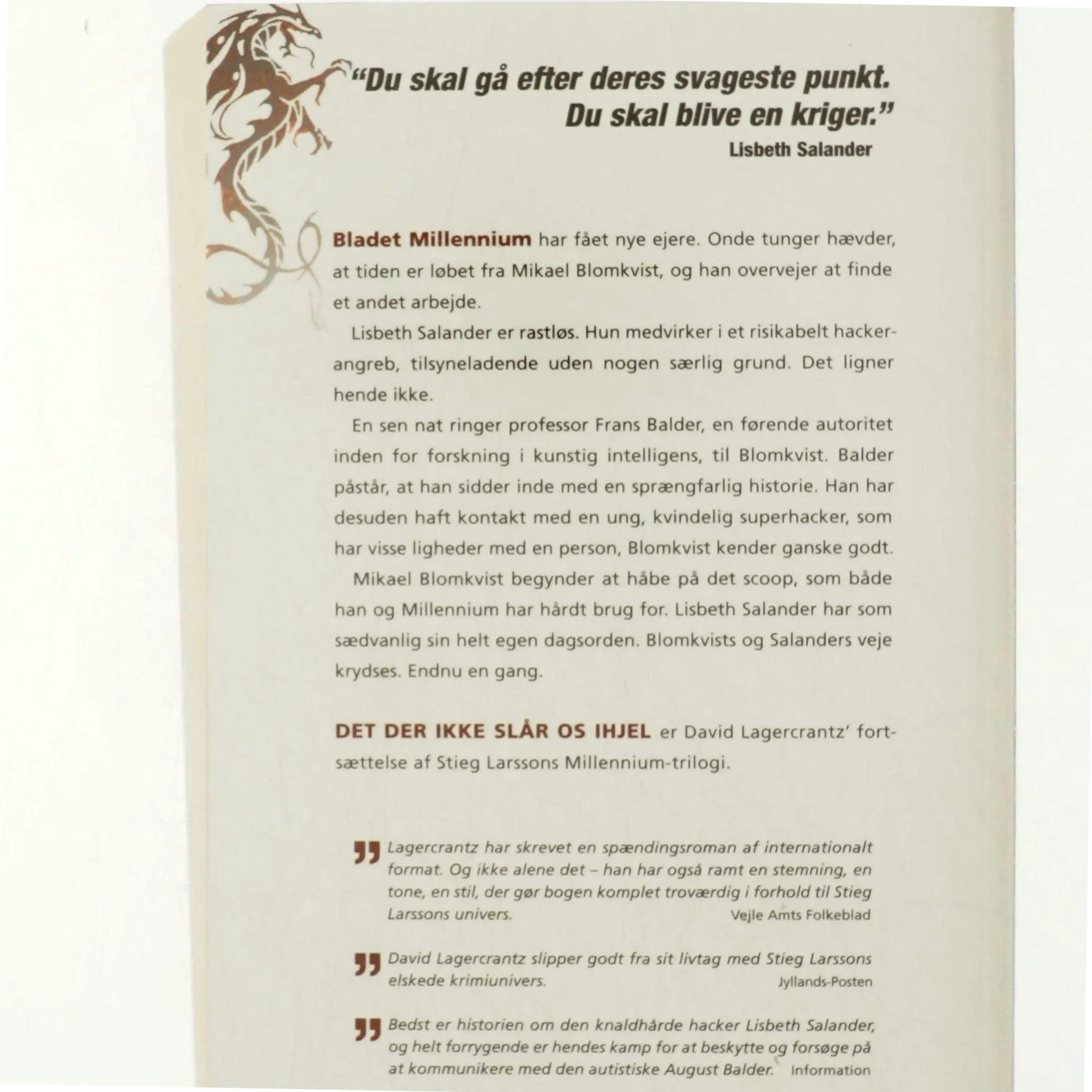 Det der ikke slår os ihjel af David Lagercrantz (Bog)