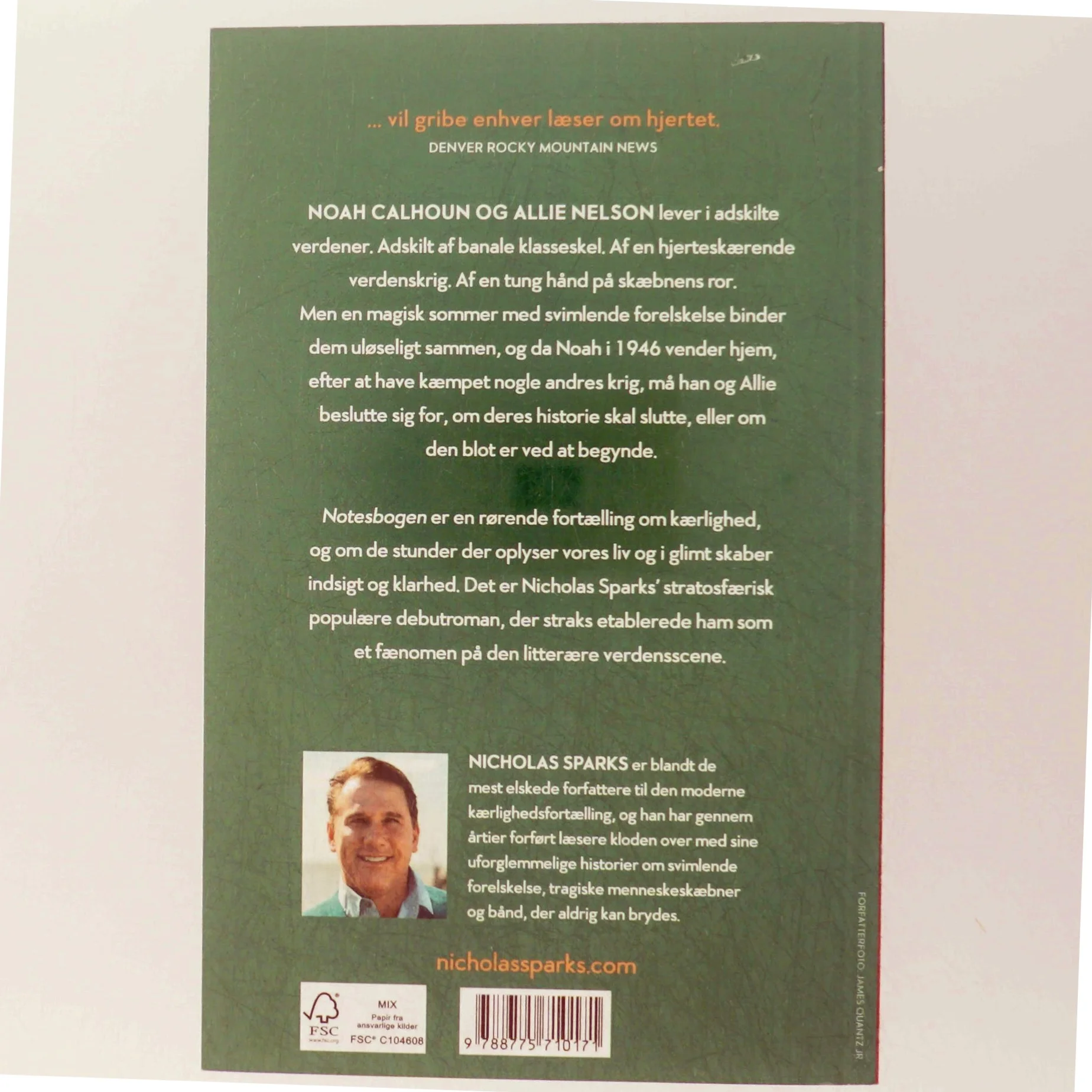 Notesbogen af Nicholas Sparks (Bog)