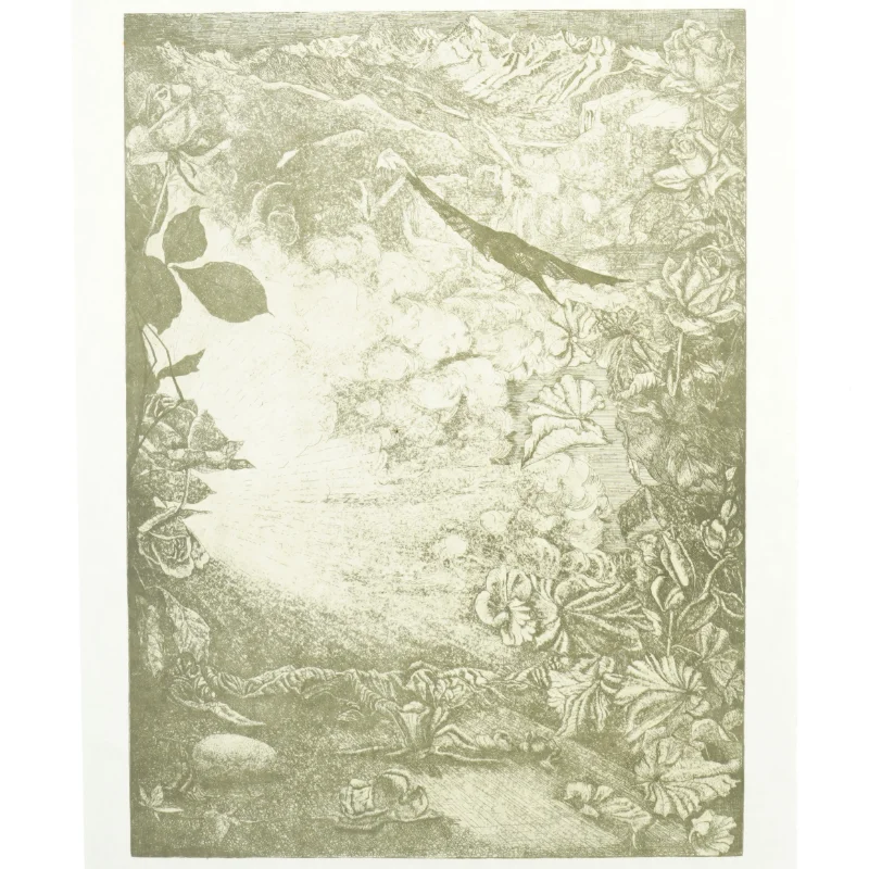 Stregtegning/plakat af naturmotiv (str. 41 x 59 cm)
