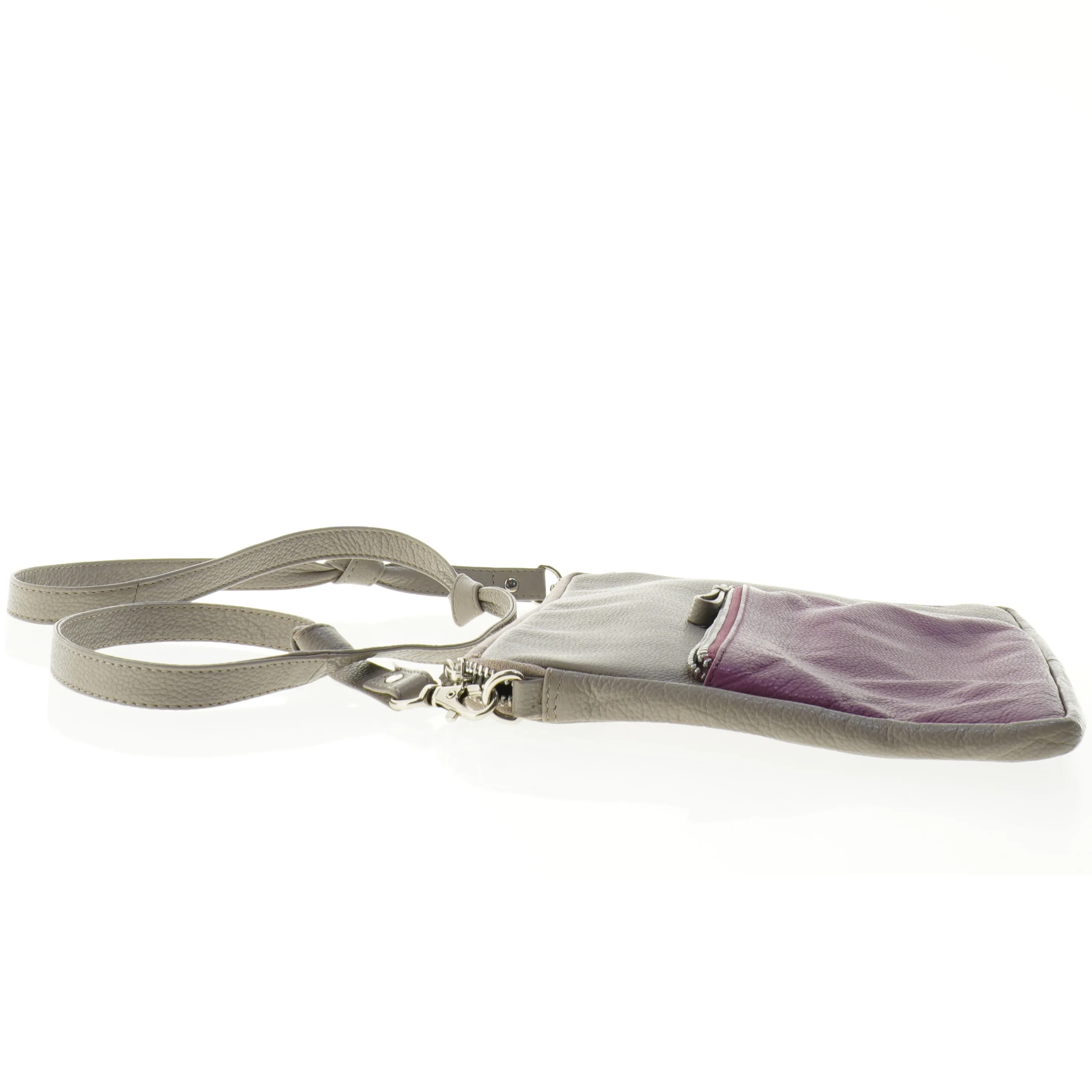 Skuldertaske i læder med farveblok-design fra Aura (str. 28 x 22 cm)