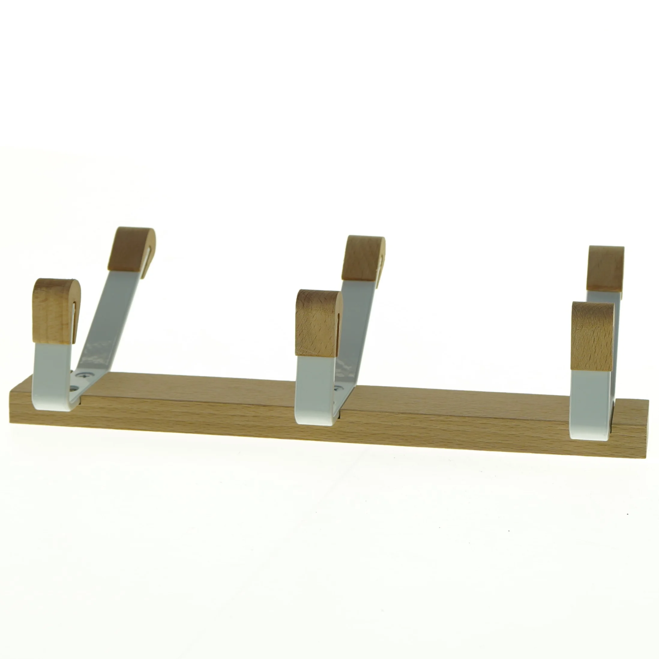 Knagerække i træ og metal (str. Længde 27 cm)