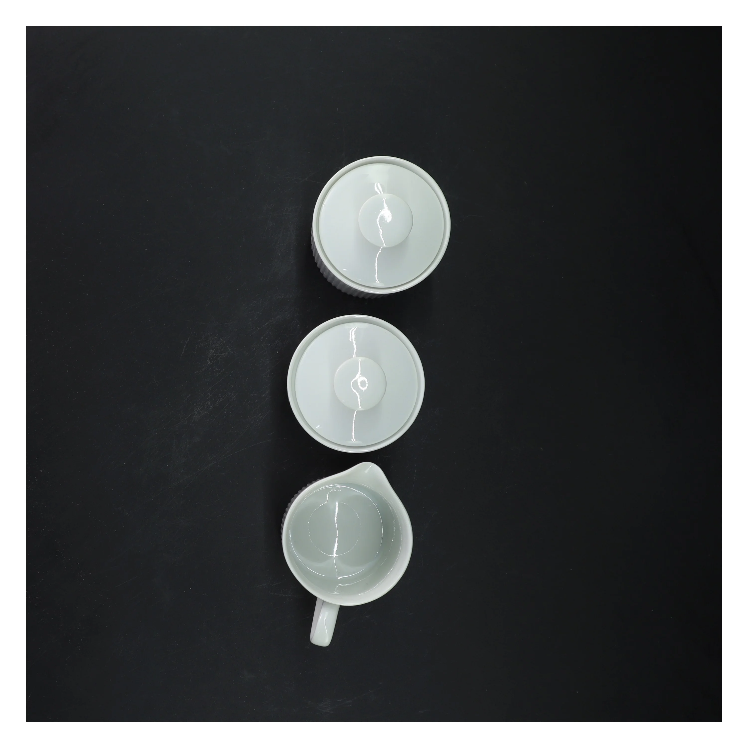 Sukkerskåle med låg + flødekande - Arzberg - 8 cm