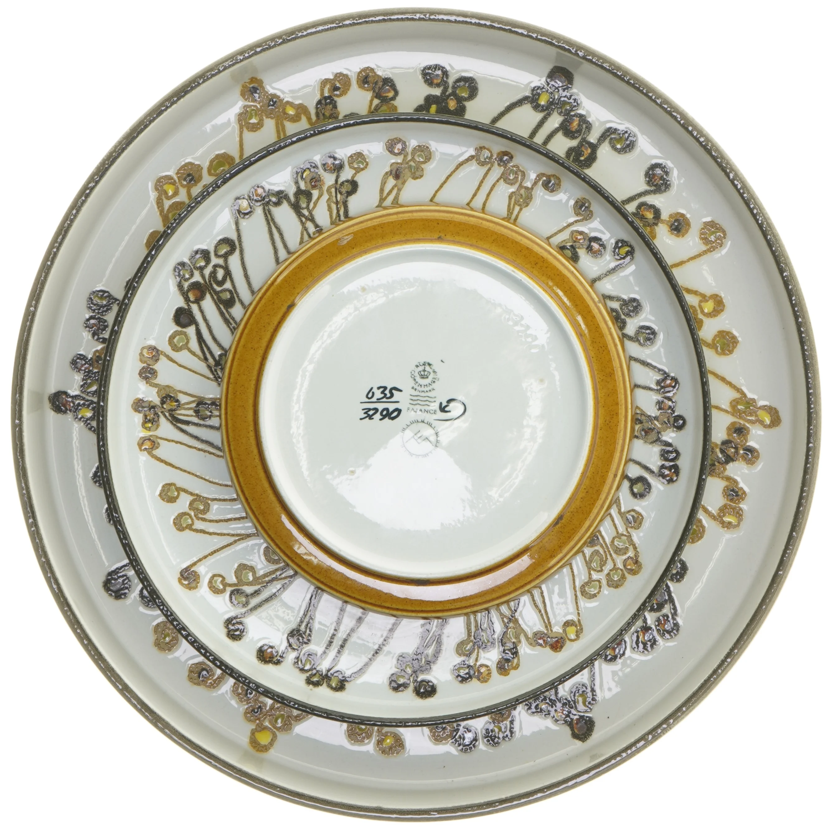 3 fade med blomstermønster - Royal Copenhagen - Ø 17 & 25 & 33