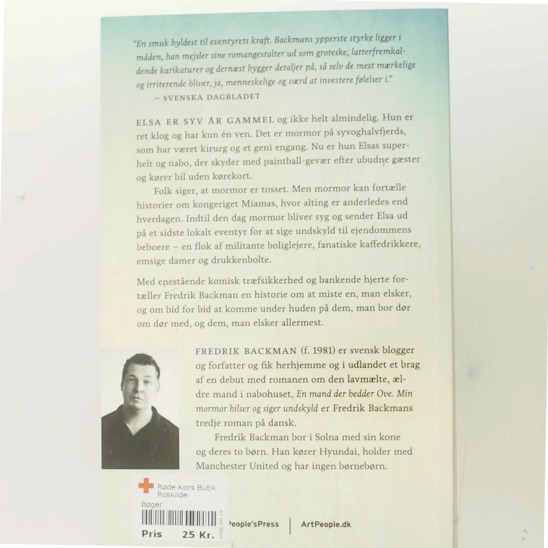 Min mormor hilser og siger undskyld af Fredrik Backman (Bog)