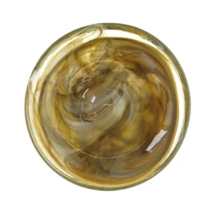 Skål i brunt glas ed højning i midten