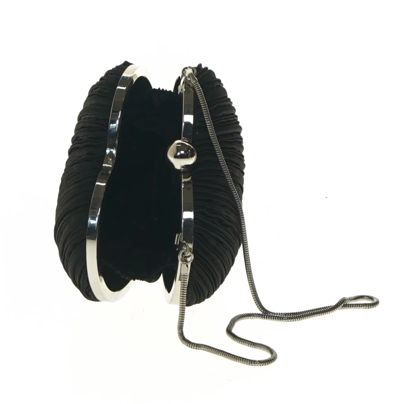 Hjerteformet taske med kæde (str. Ø 14 cm)