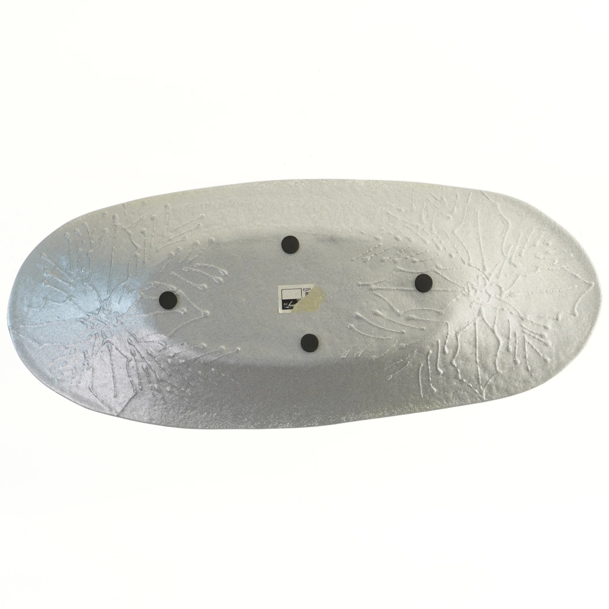 Oval glasfad med bladmotiv (str. 44x18 cm)