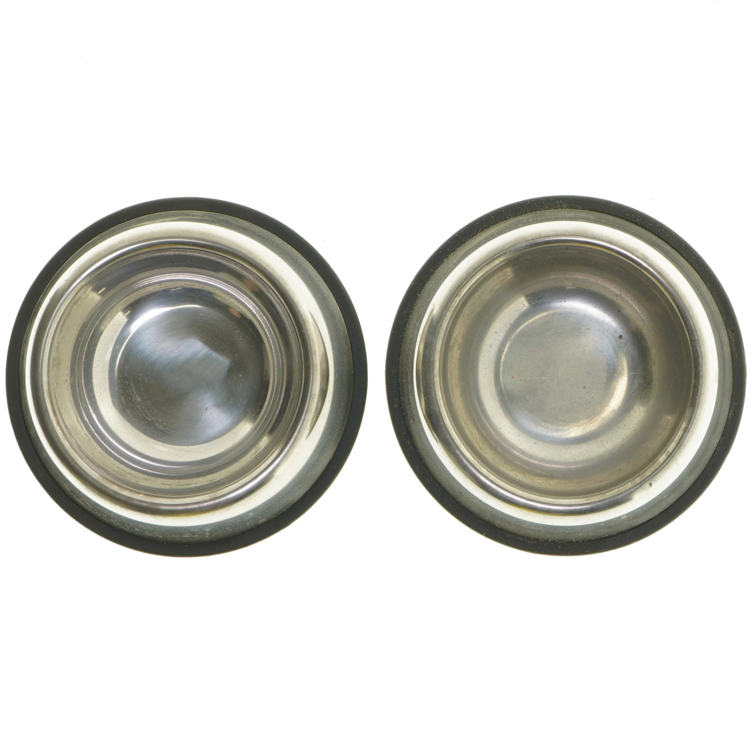 Rustfri stål skåle med gummibase (str. Ø 17,5 cm)