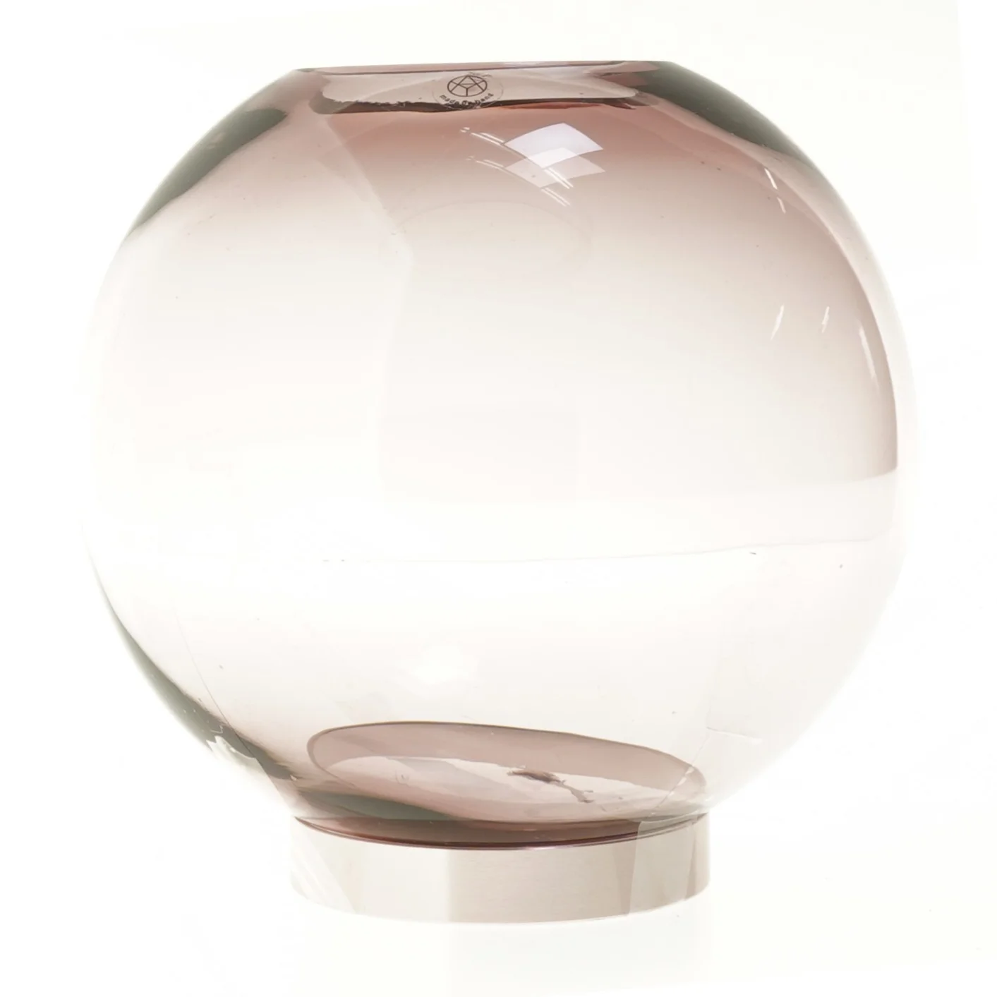 Glasvase med røgfarve (str. 16 cm)