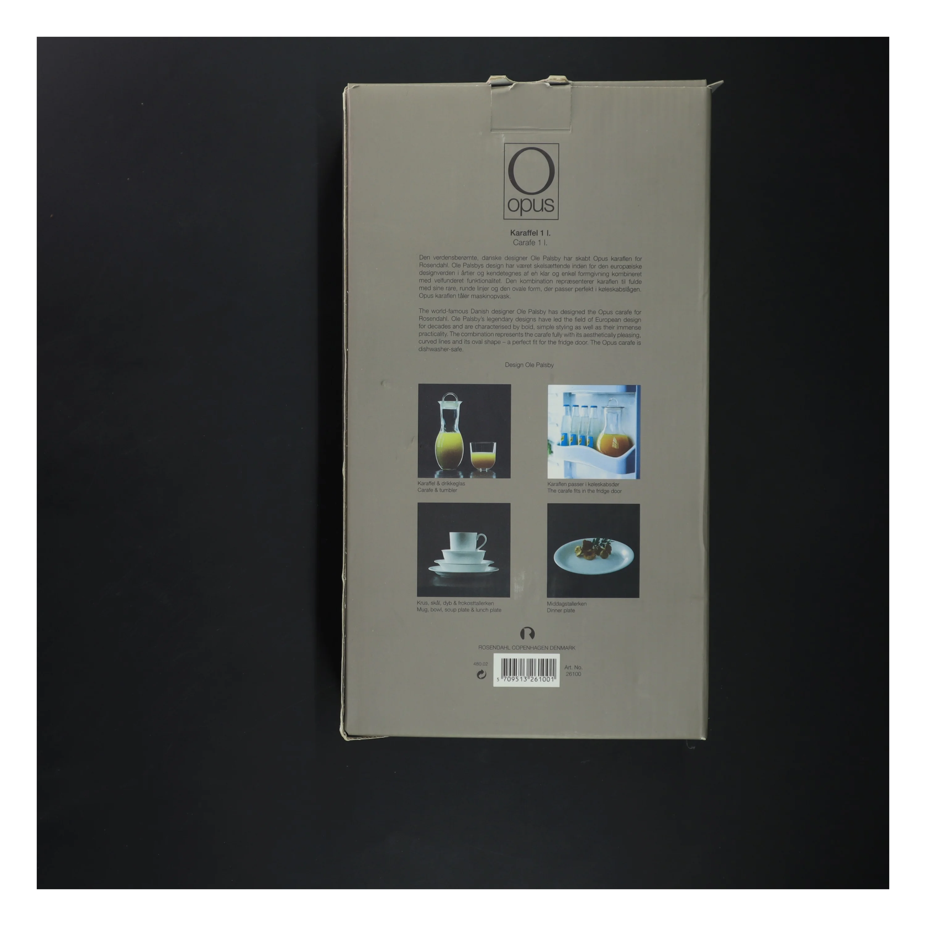 Glaskaraffel med låg fra Rosendahl (str. 23 cm)