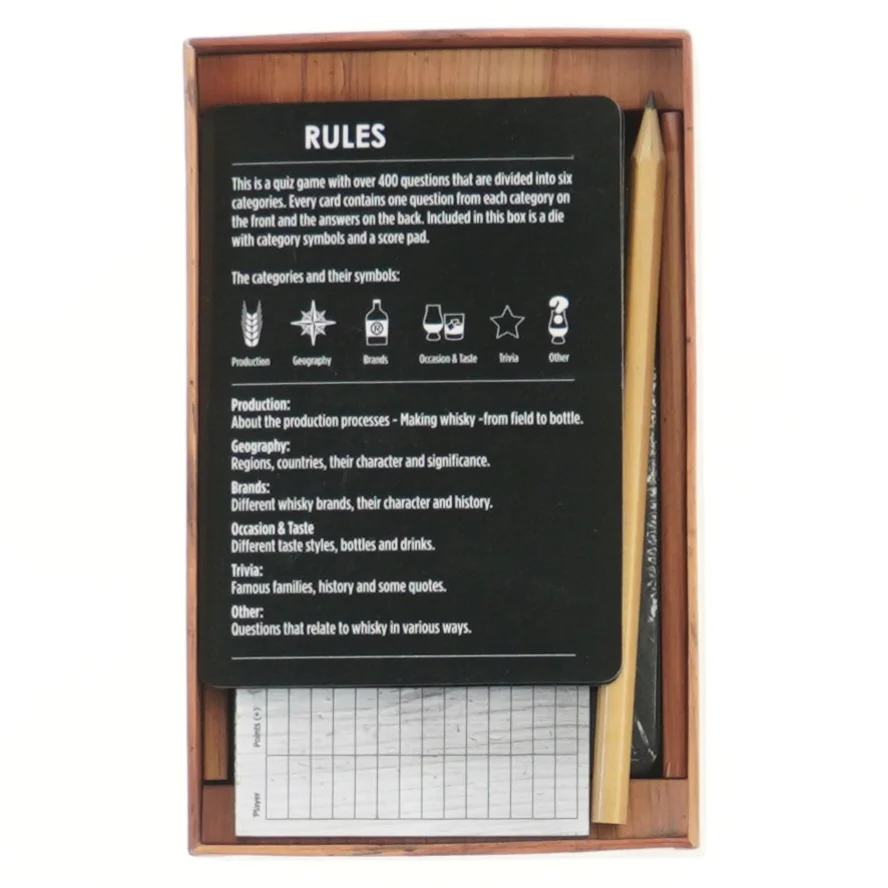 Whisky quiz spil fra Nicogame (str. 5x11x17 cm)