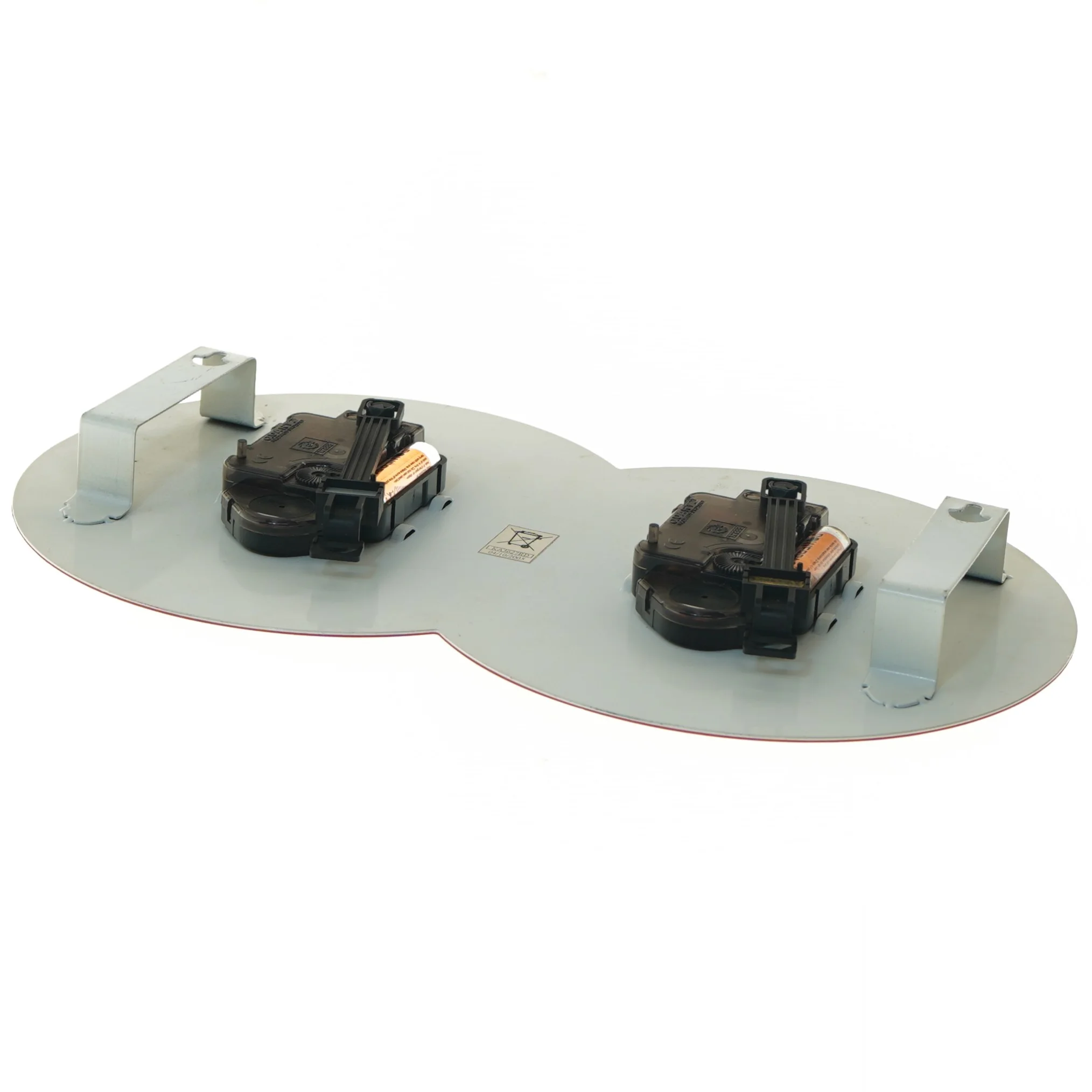 Dobbelt ur med rød ramme fra Karlsson (str. 33x20 cm)