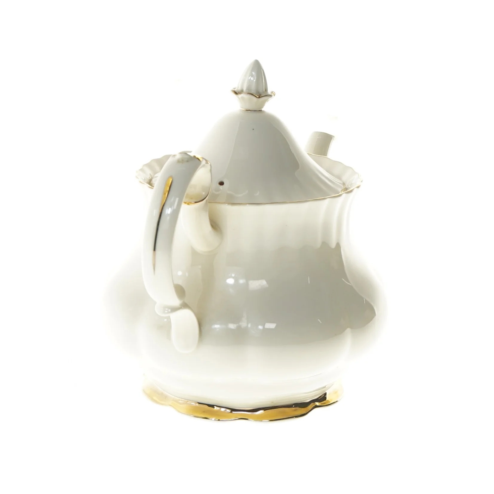 Porcelæns tekande med guld kant fra Royal Albert (str. Ø 16x20 cm)