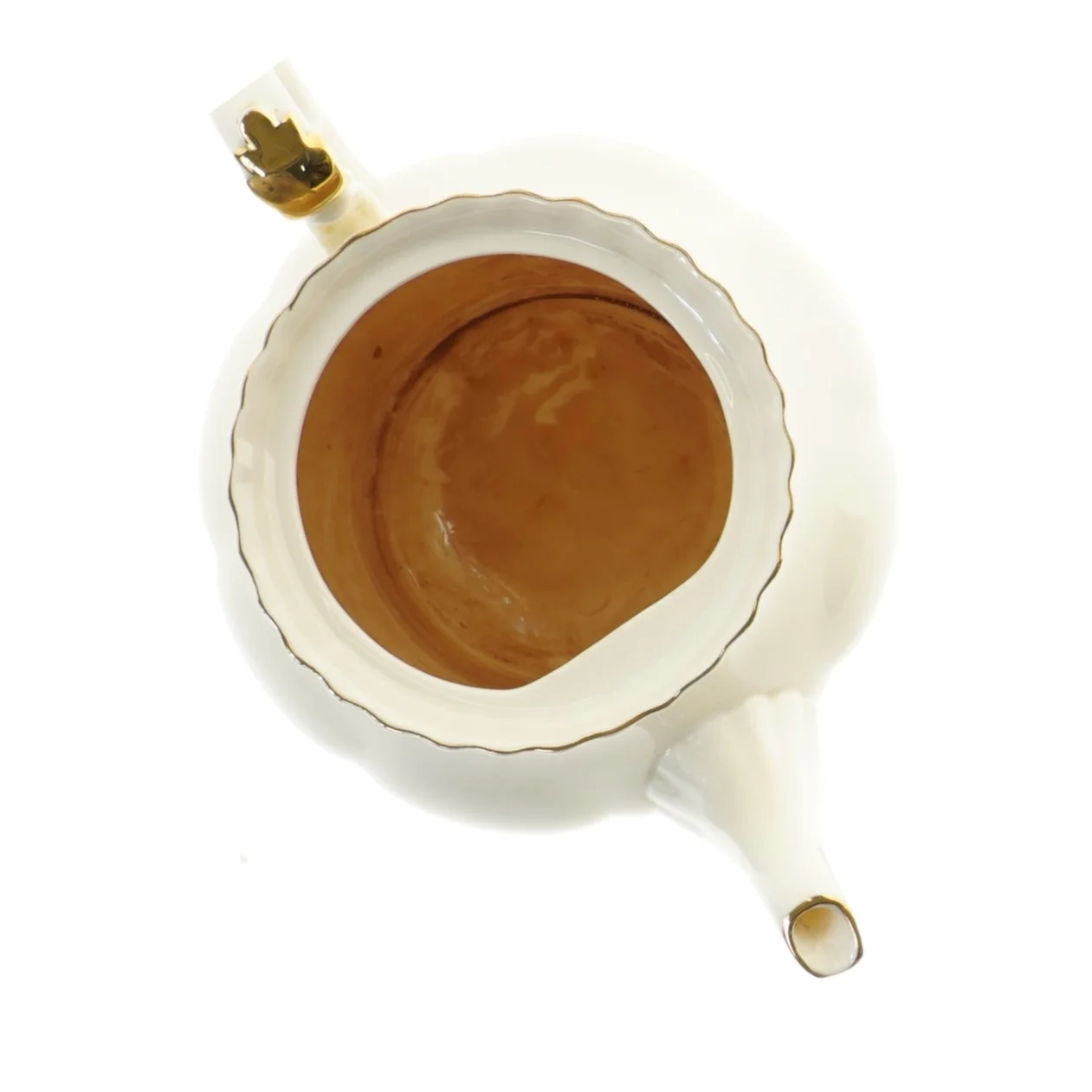 Porcelæns tekande med guld kant fra Royal Albert (str. Ø 16x20 cm)