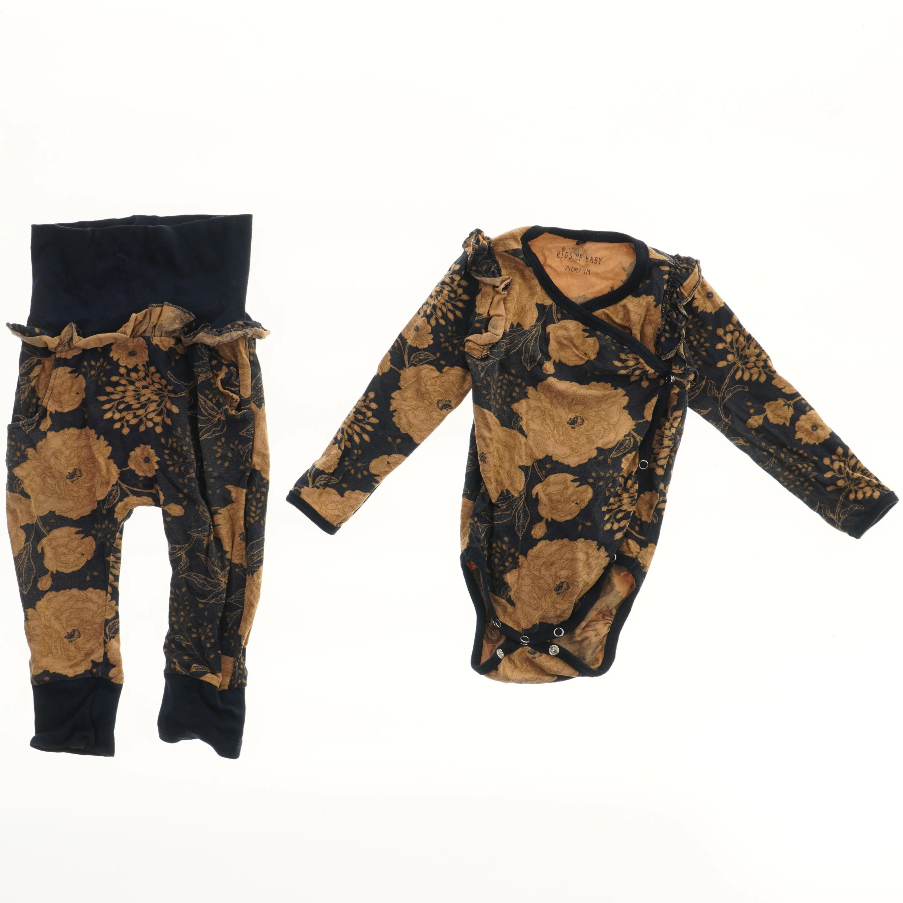 Blomsterprint bodystocking og bukser fra Kids Up (str. 74)