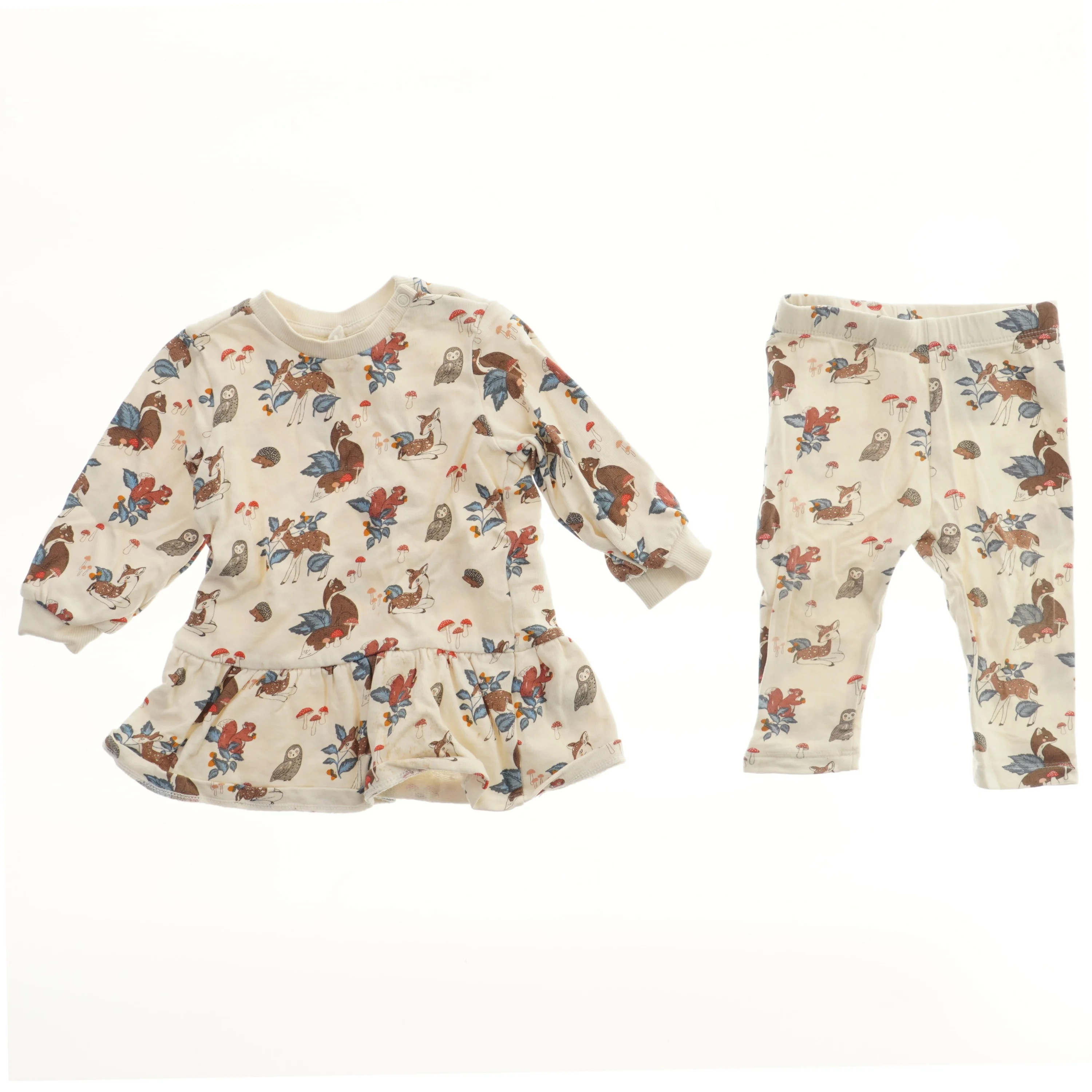 Børnesæt med dyreprint fra H&M (str. 74)