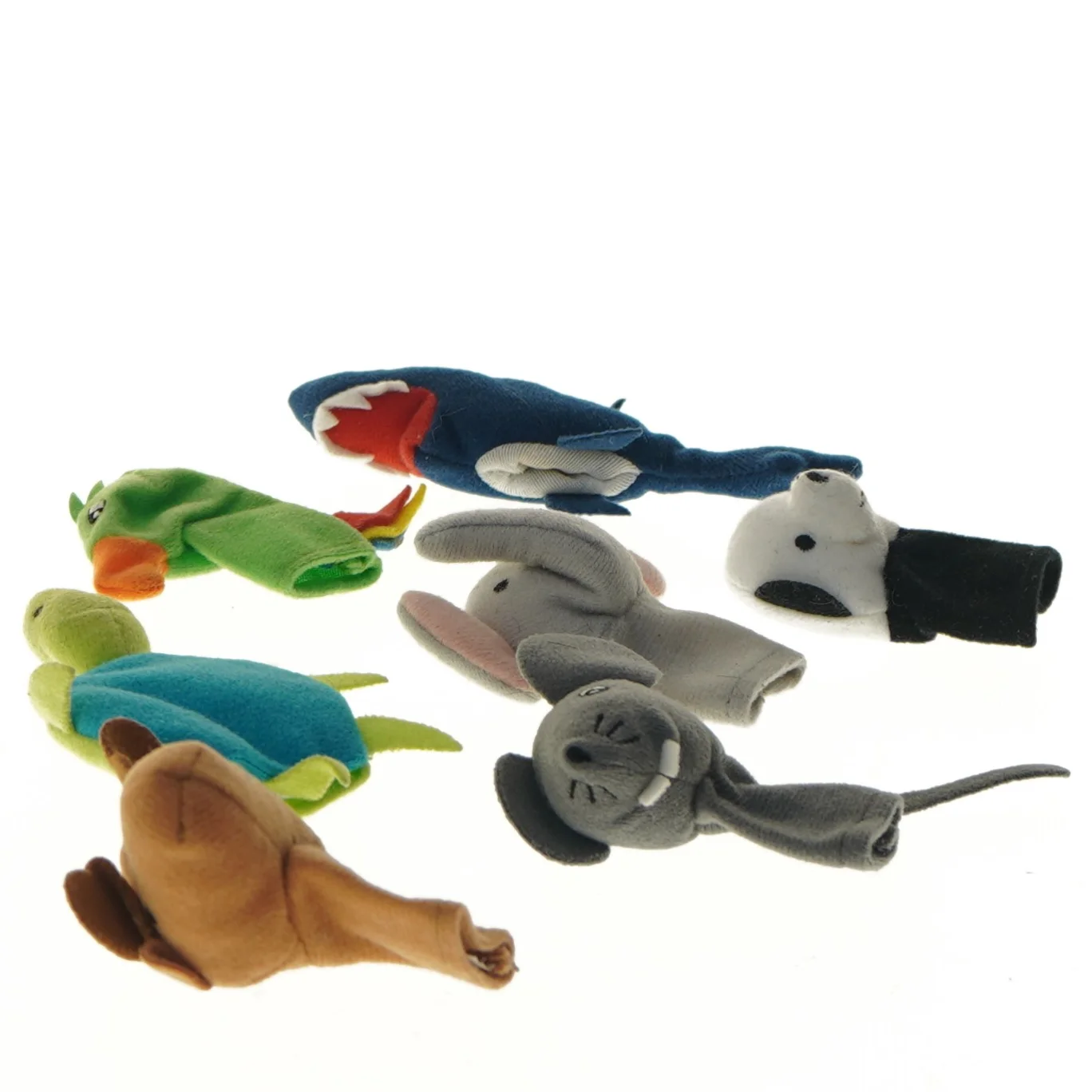 Fingerdukker med dyremotiver (str. 6-12 cm)
