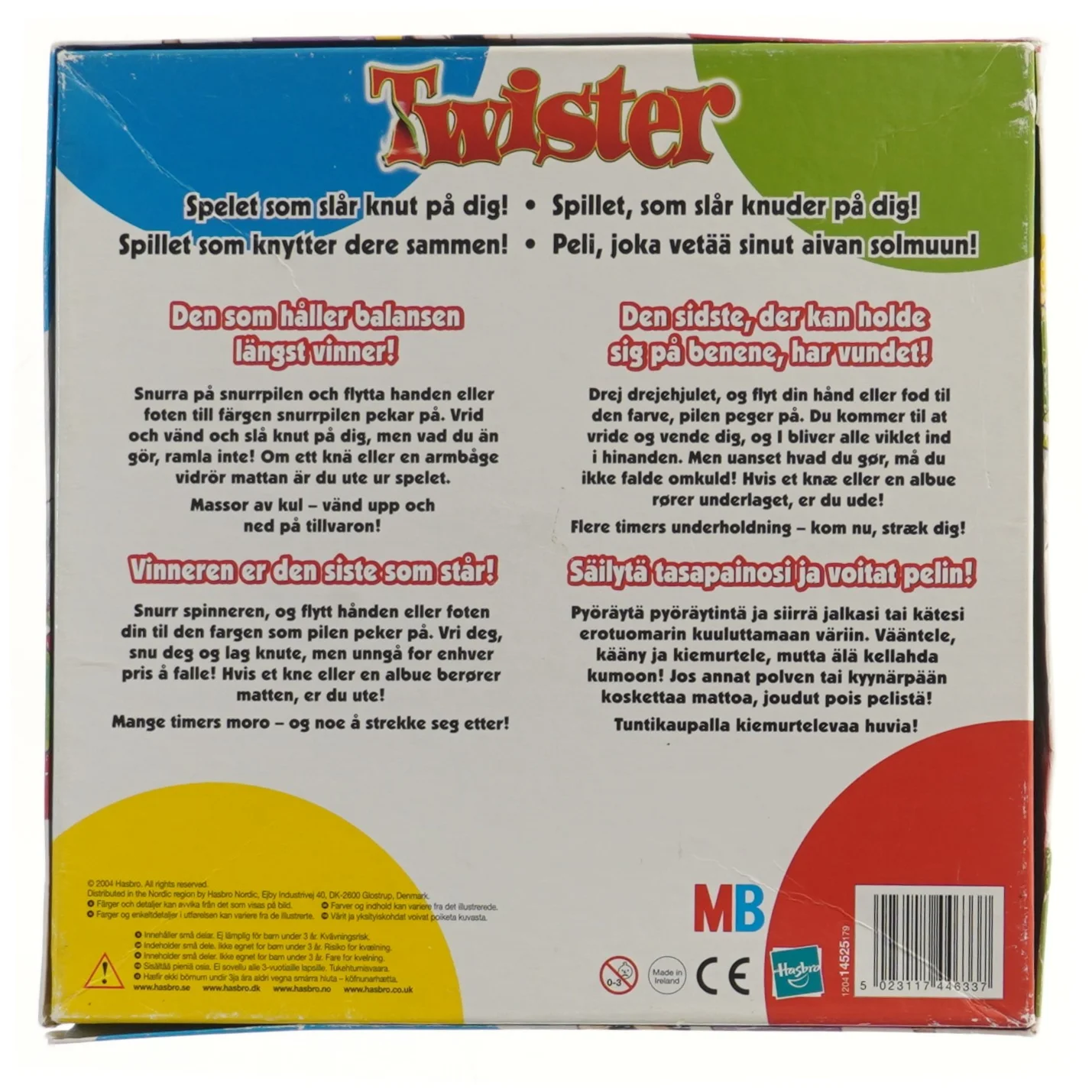 Twister spil (str. 27x27 cm)