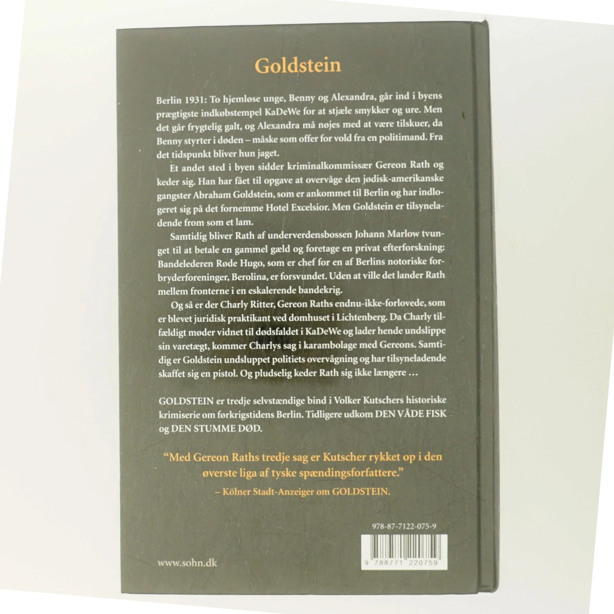 Goldstein : Gereon Raths tredje sag : kriminalroman af Volker Kutscher (Bog)