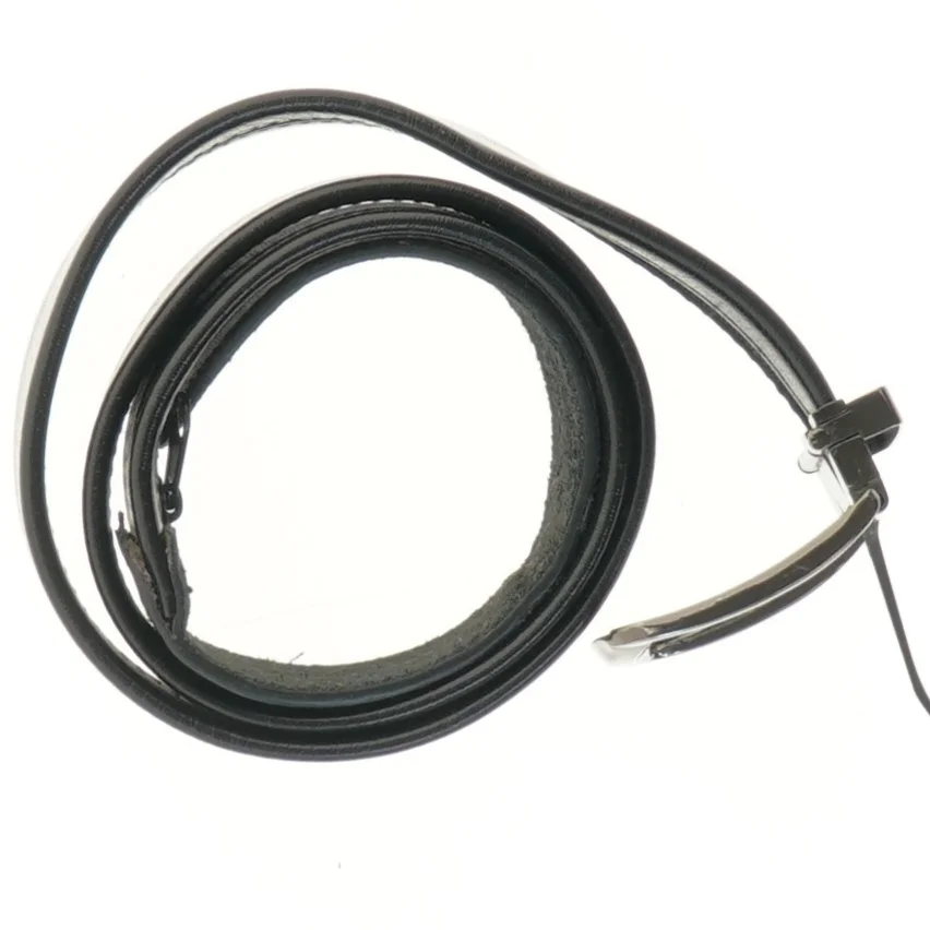 Sort læderbælte (str. 112 cm)