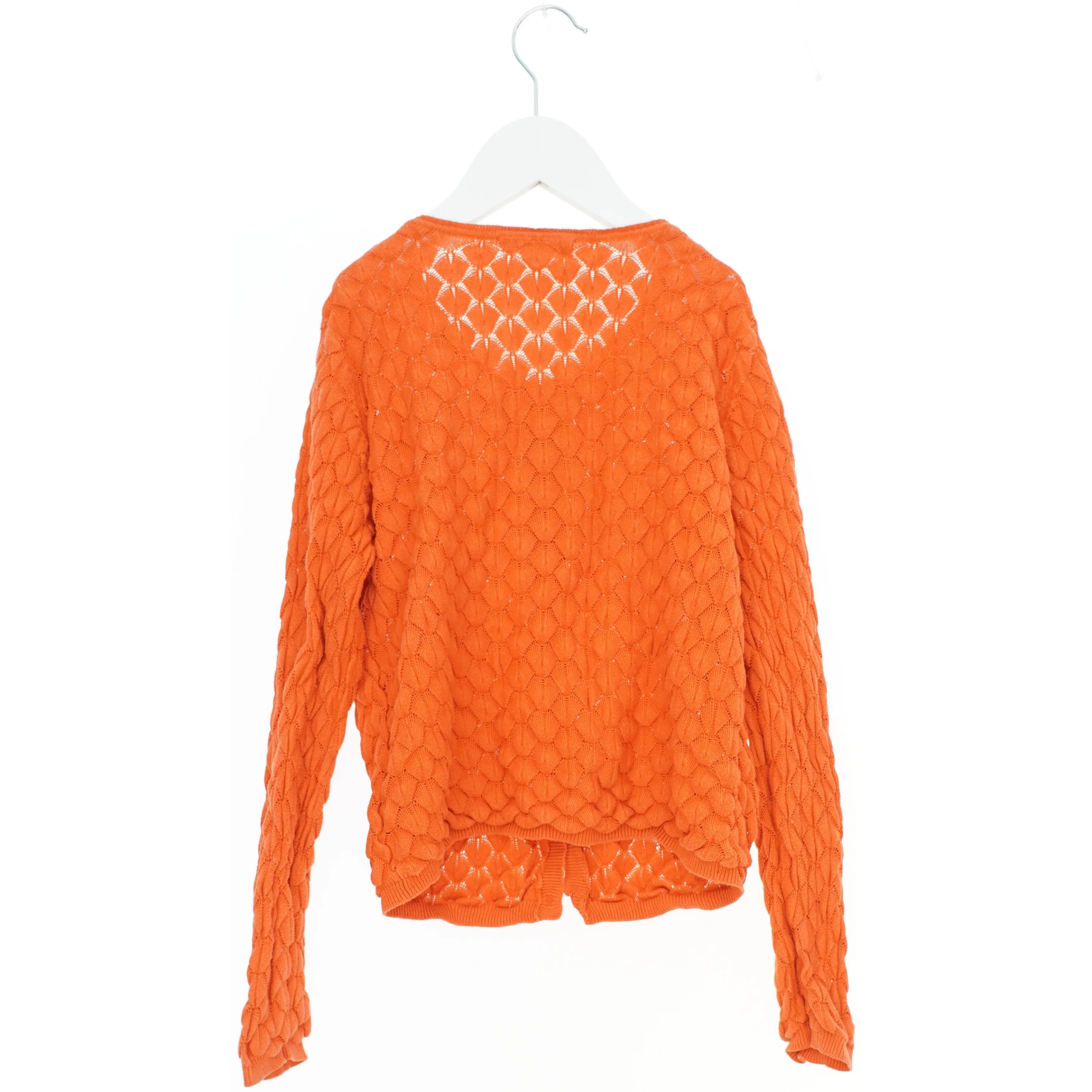 Orange cardigan med mønster fra H&M (str. 128)