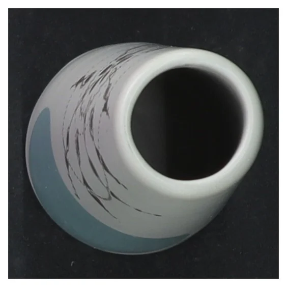 Keramikvase med grafisk mønster (str. 13,5 cm)