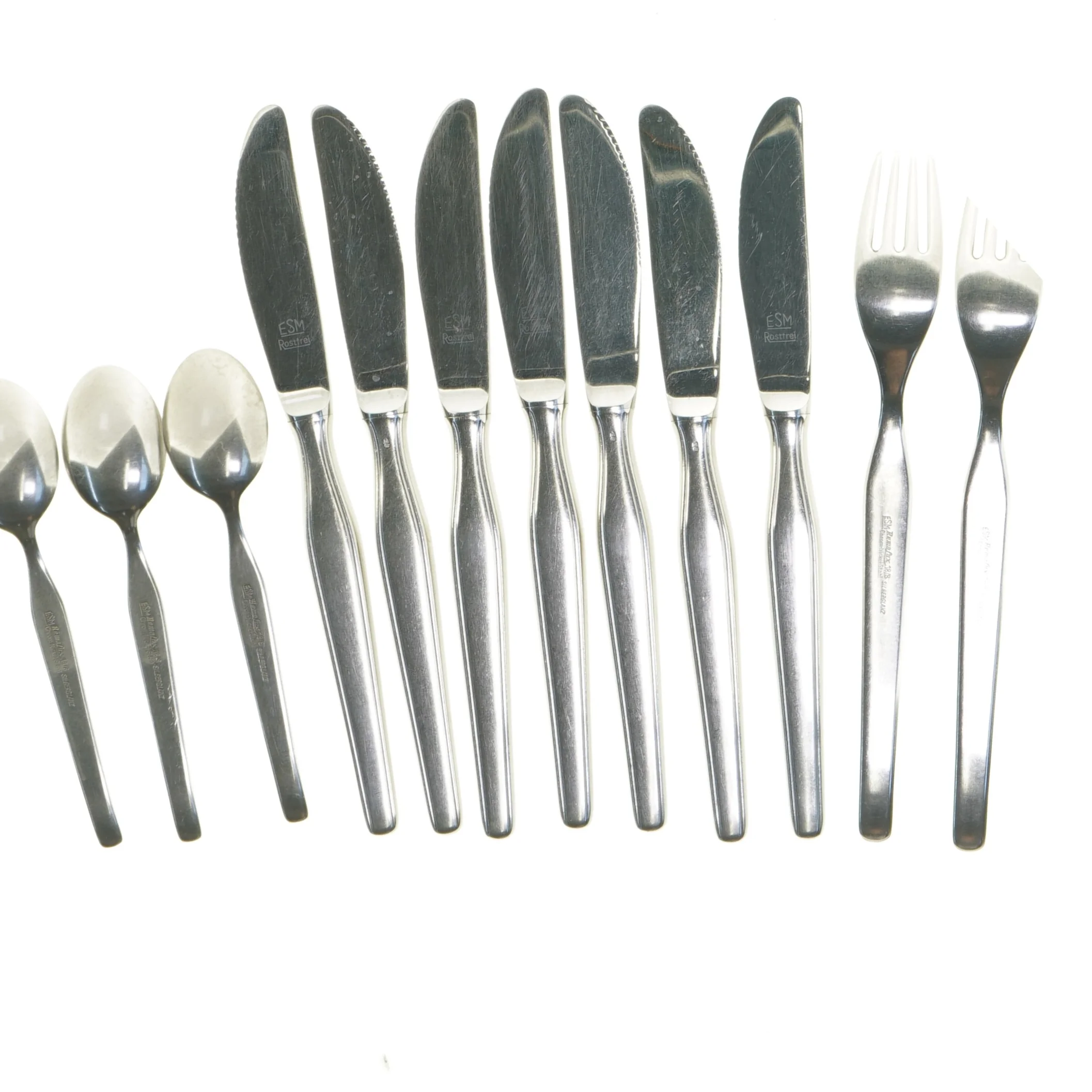 Bestiksæt i rustfrit stål (str. 14 til 21 cm)