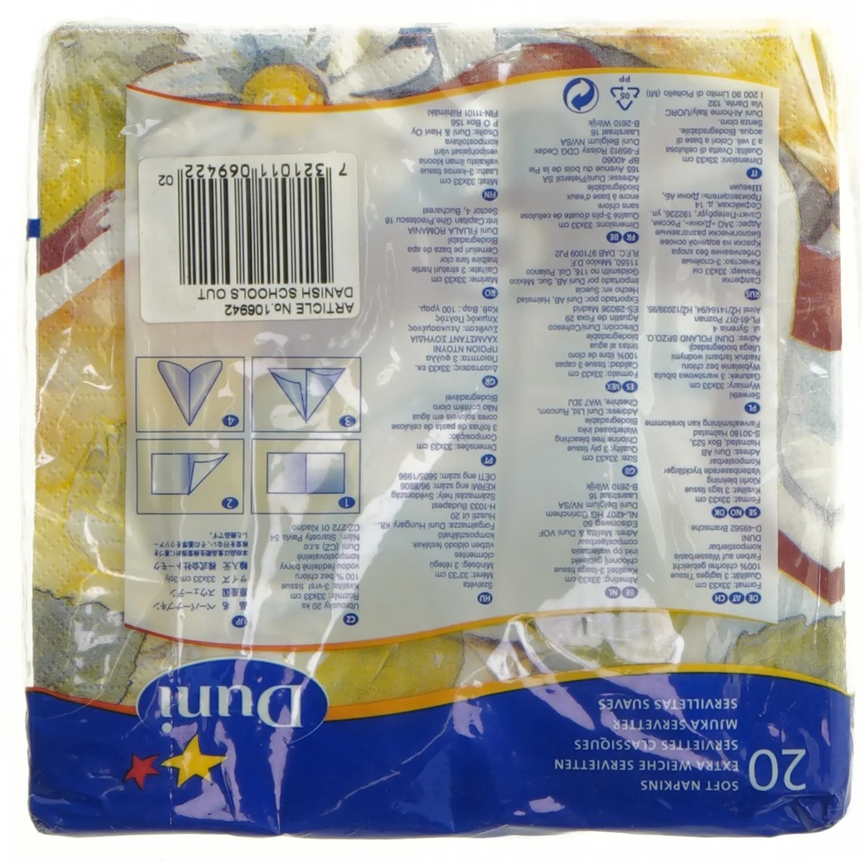 Servietter med studenterhuer (str. 16,5 x 16,5)