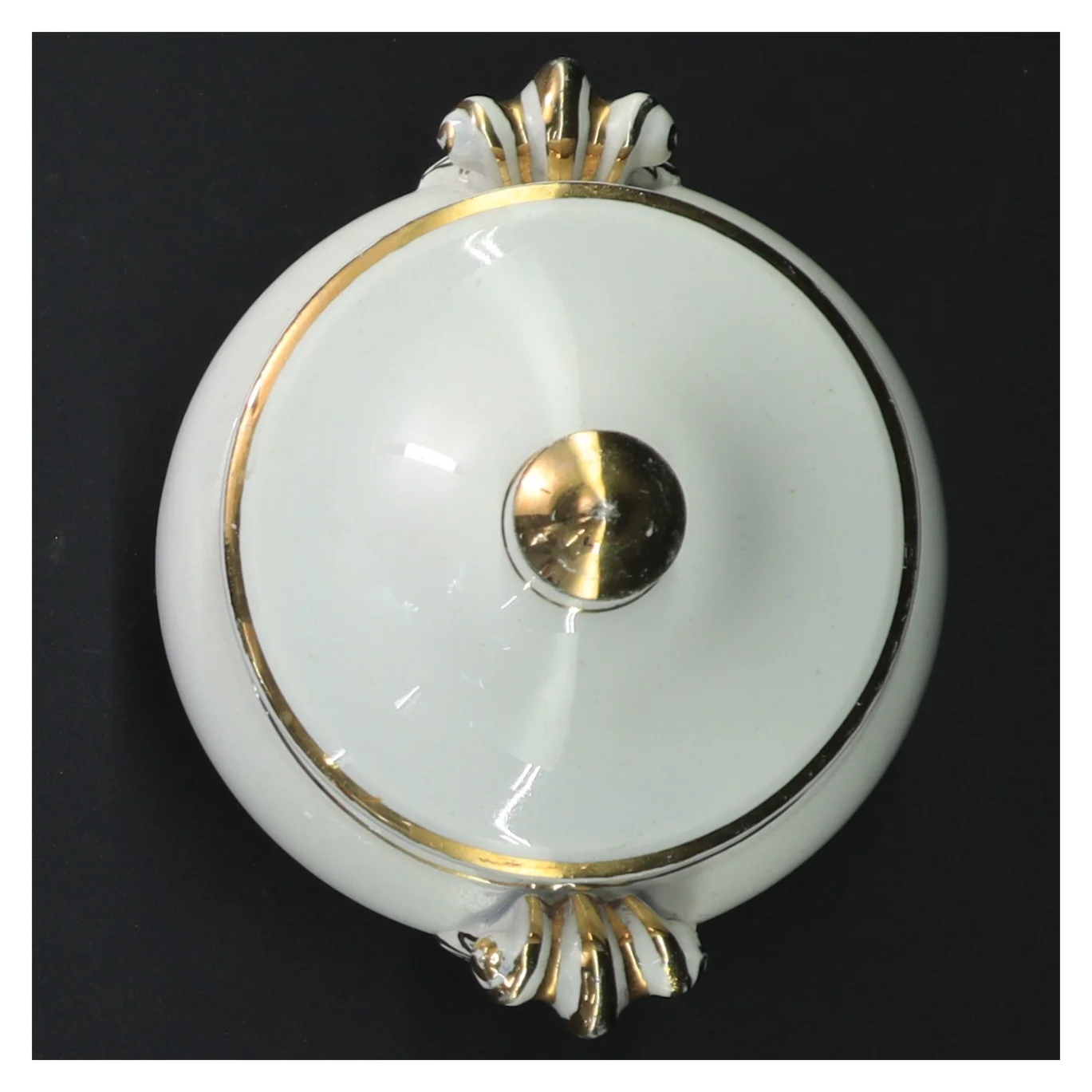 Porcelæn sukkerskål med låg (str. Ø 13 cm)