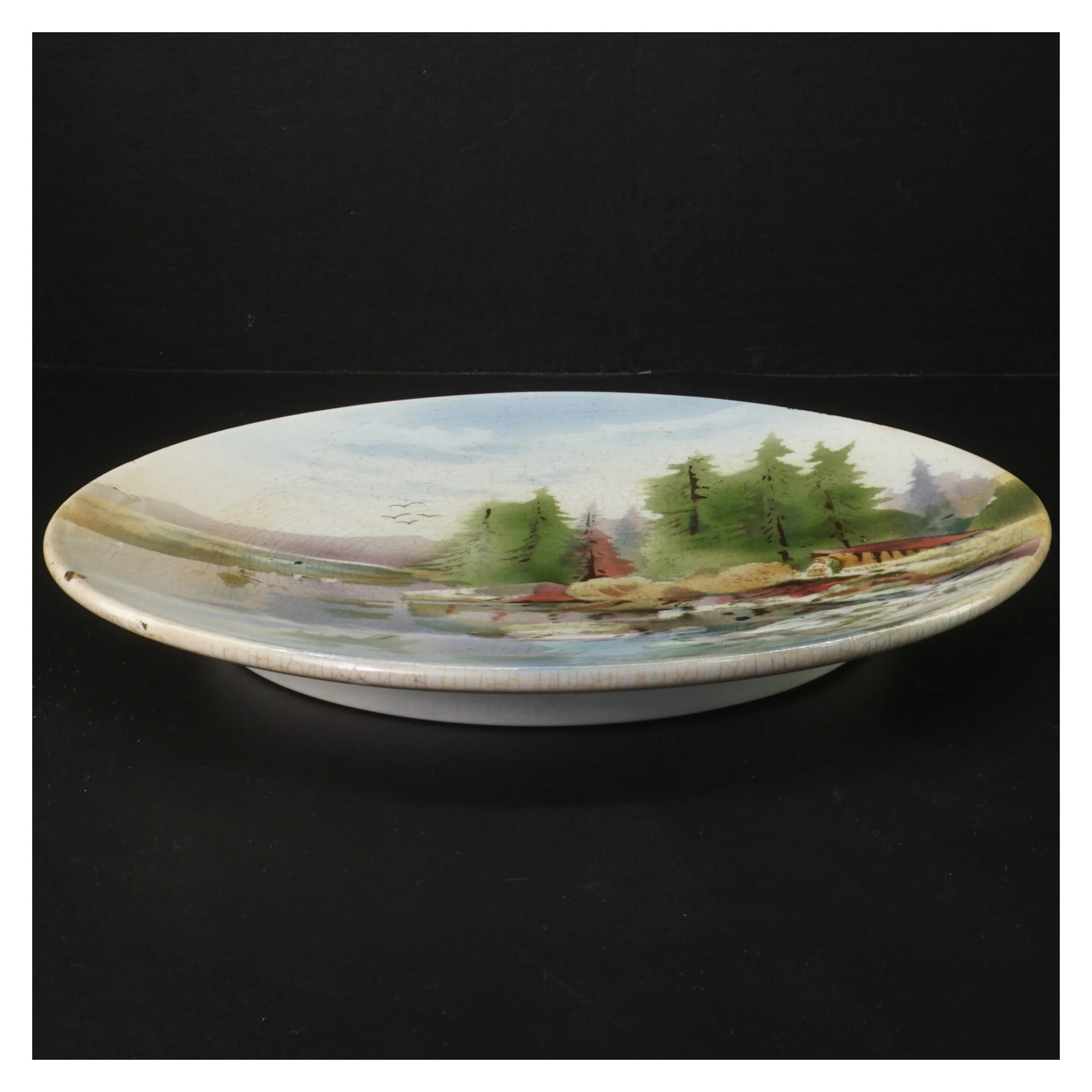 Dekorativ platte i porcelæn (str. Ø. 28 cm)