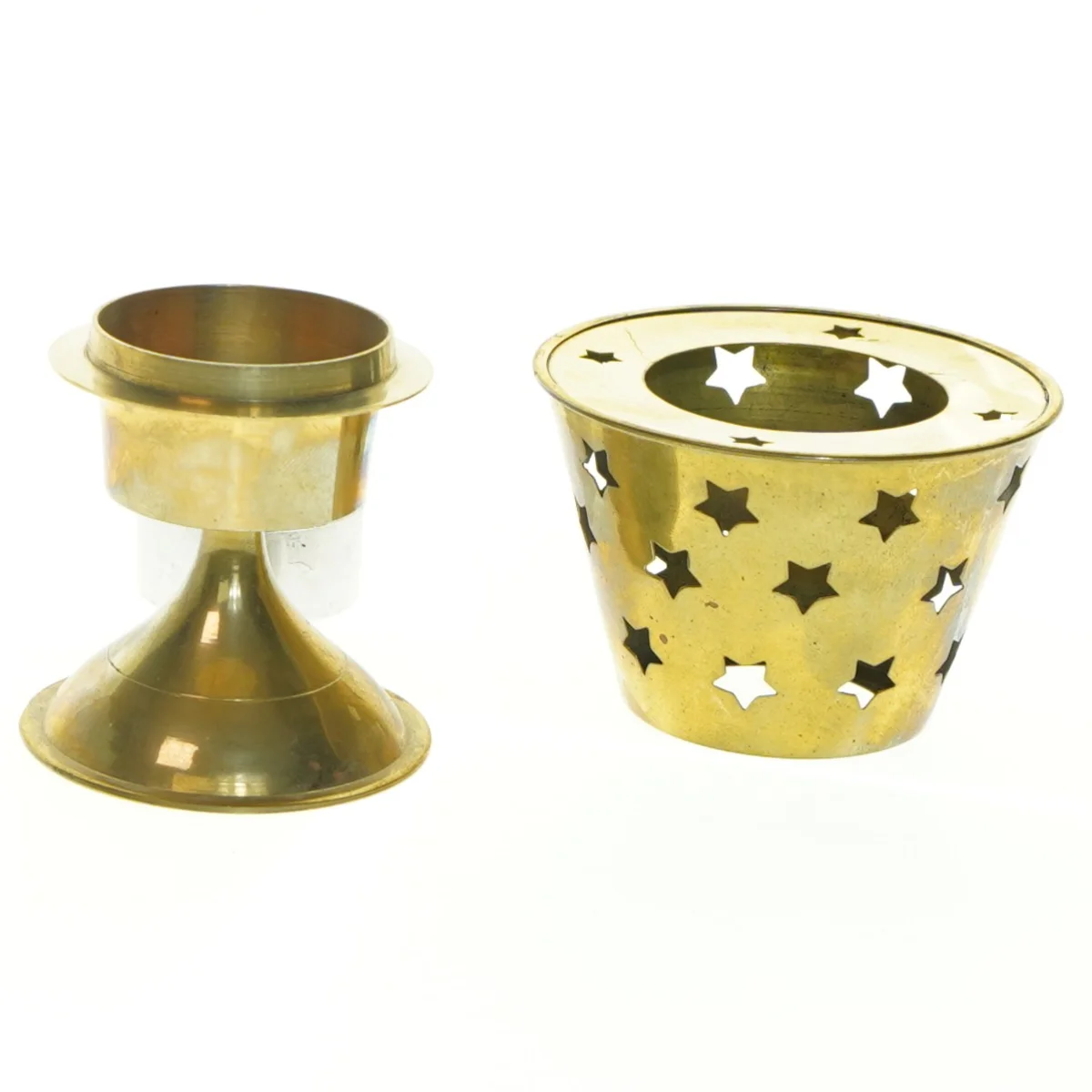 Messing lysestage (str. 11x8,5 cm)