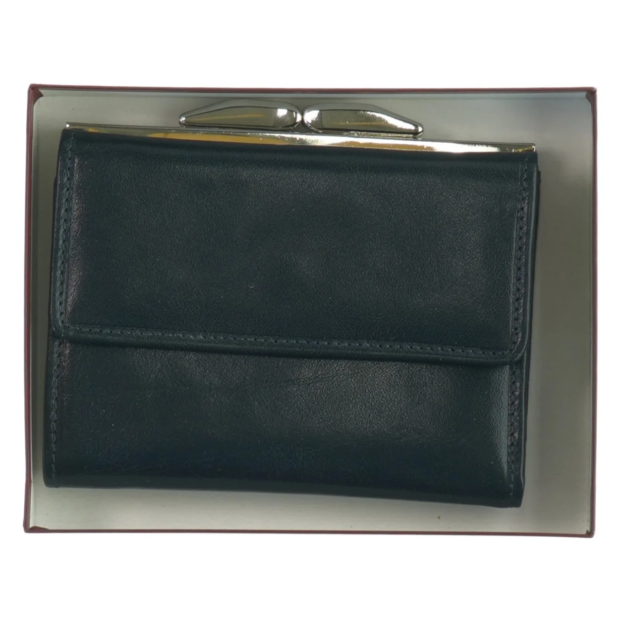 Sort læderpung (str. 12,5x10 cm)