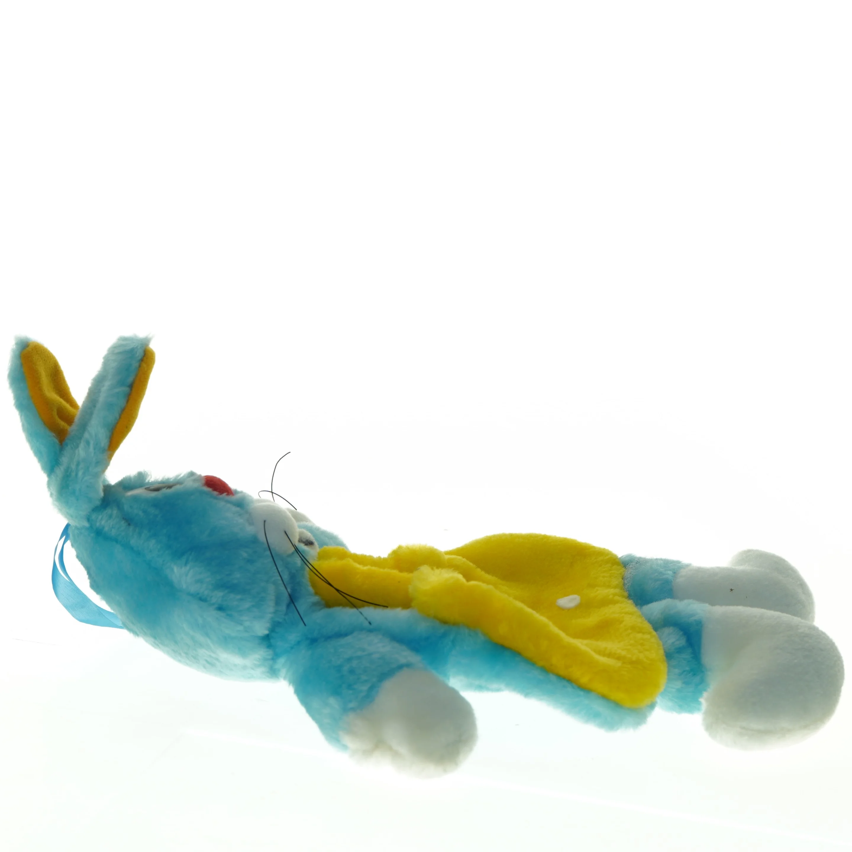 Blå påske plys kanin med dragt (str. 32 x 20 cm)