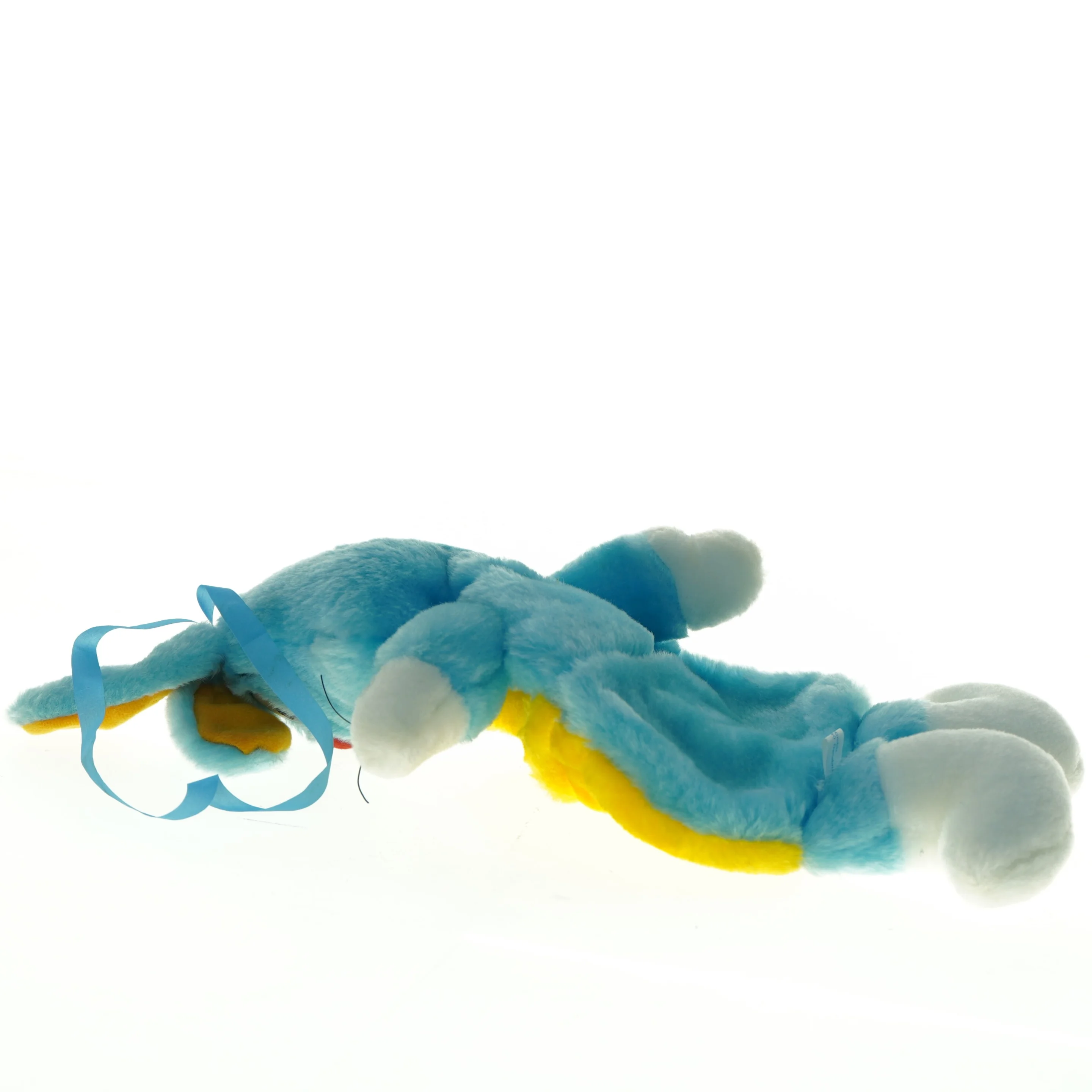 Blå påske plys kanin med dragt (str. 32 x 20 cm)