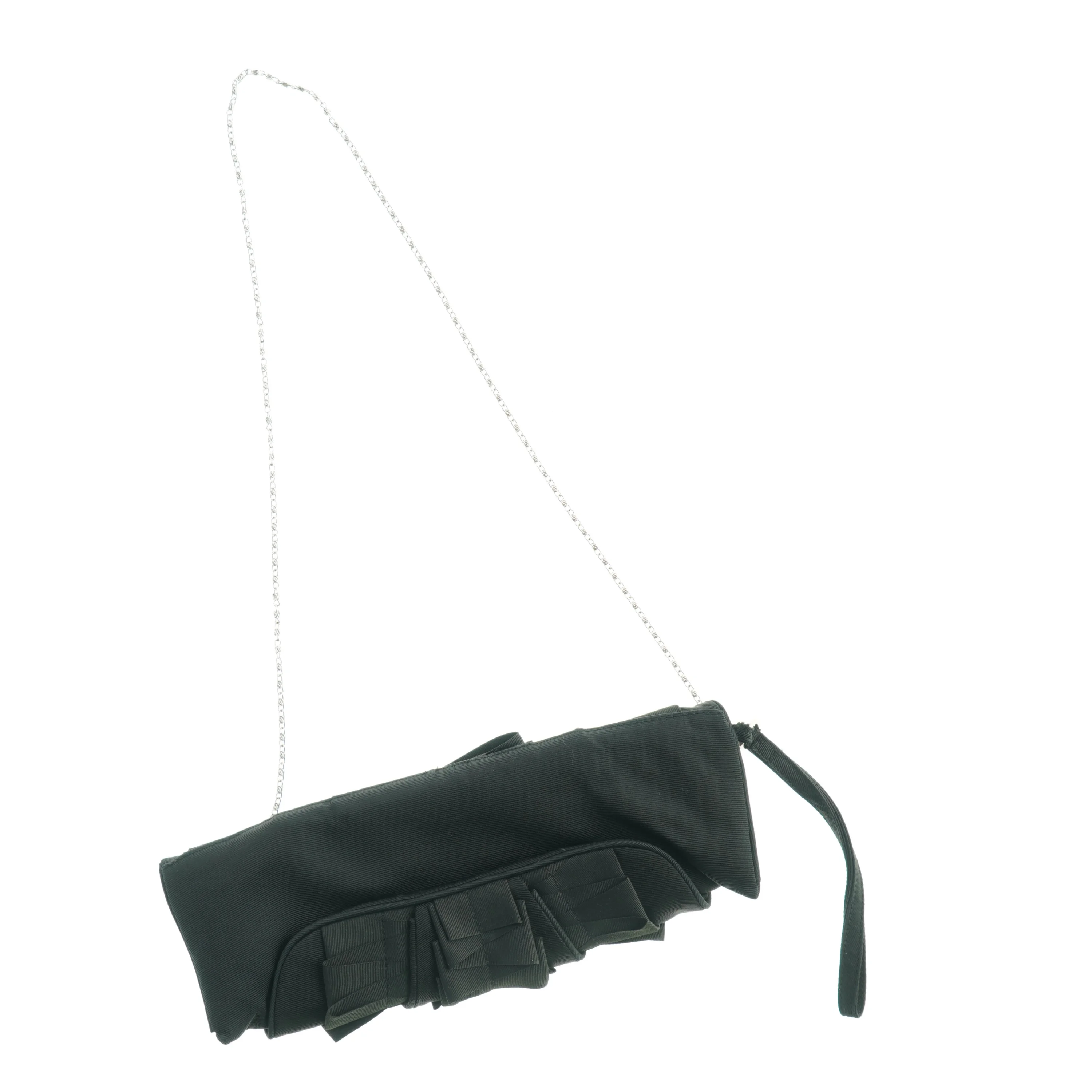 Sort aftenclutch med kæderem