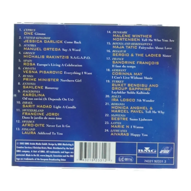 Eurovision Song Contest 2002 CD fra Eurovision