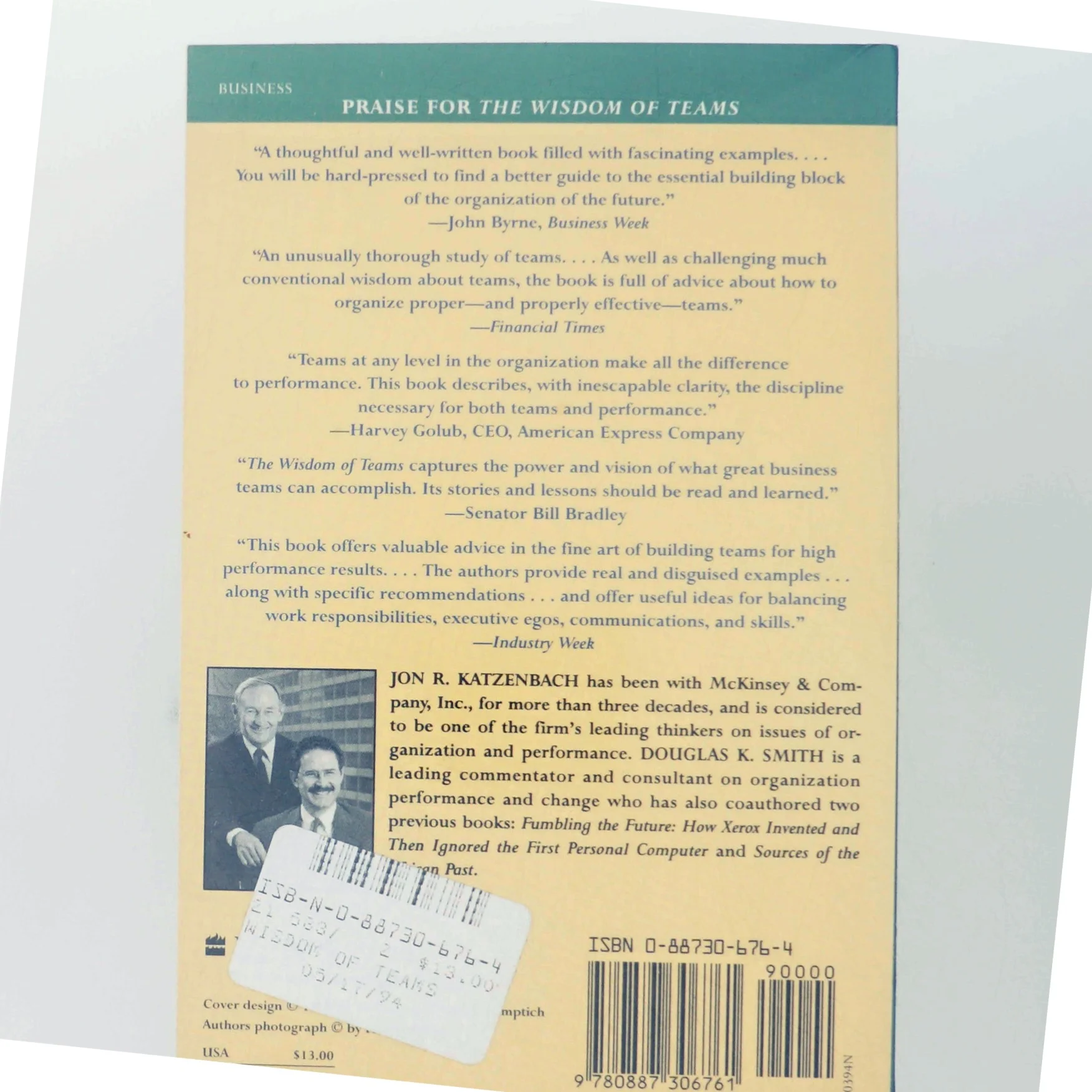 The wisdom of teams : creating the high-performance organization (Bog)