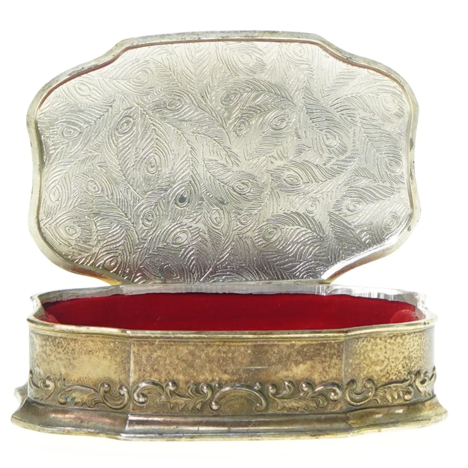 Sølv Souvenir Æske fra Norge (str. 13 x 8)