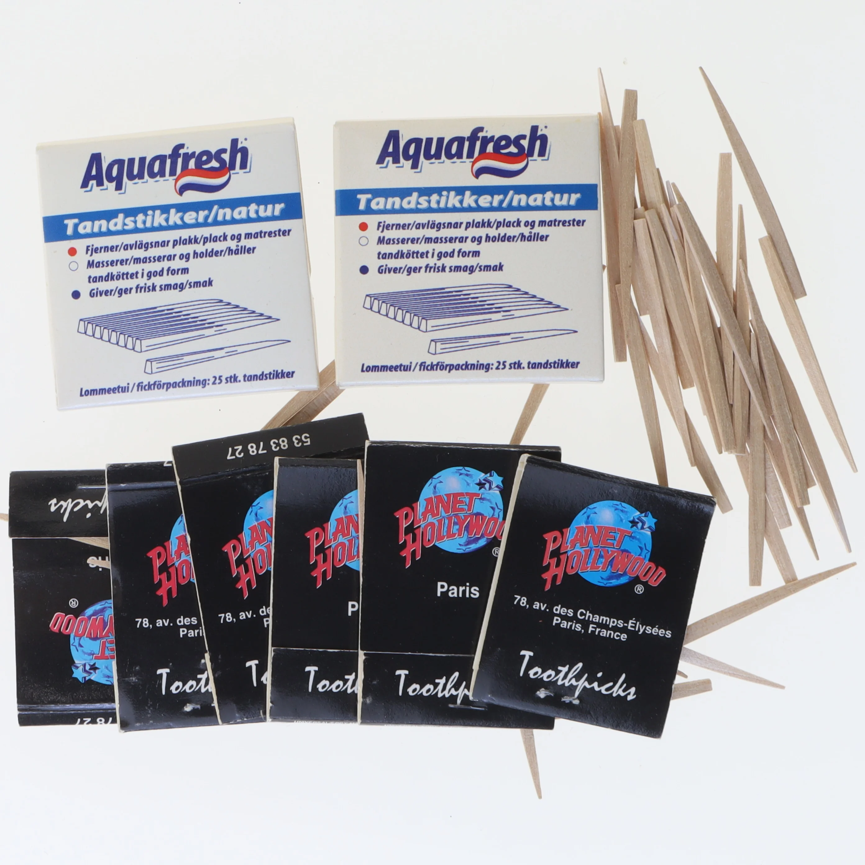 Samling af Planet Hollywood tandstikker pakker (str. 5 cm)